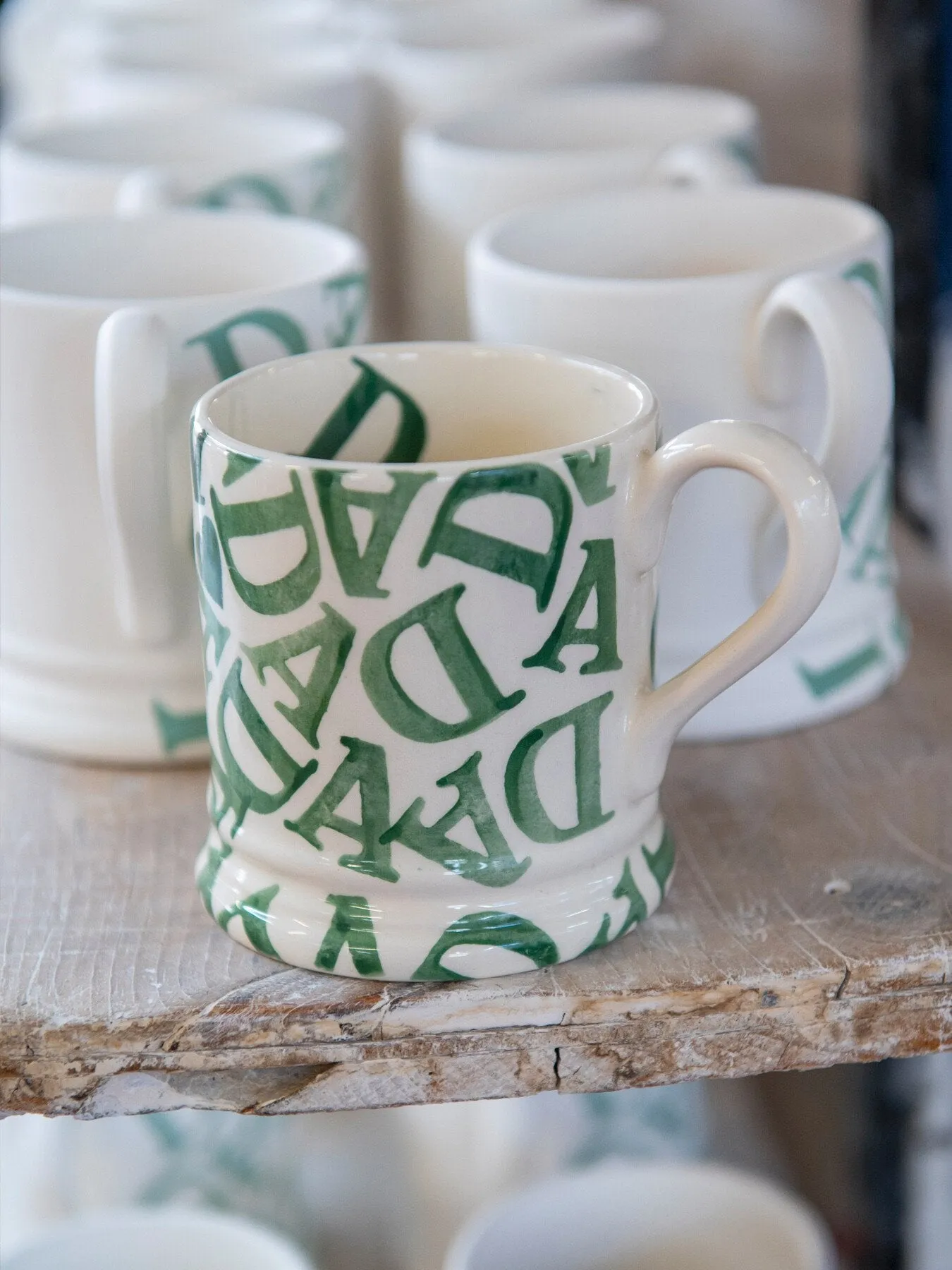 Half Pint Mug with Text Design - Green