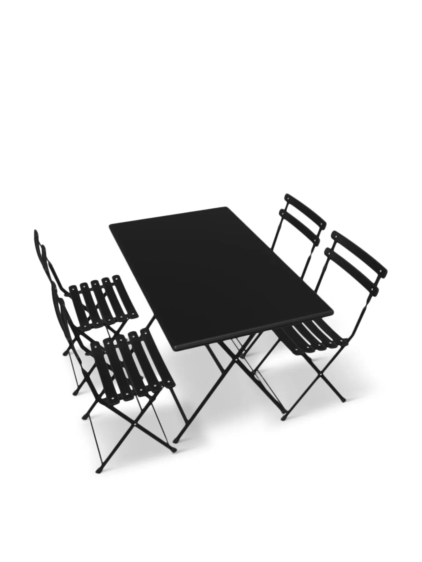 4-Seater Foldable Dining Set - Steel image