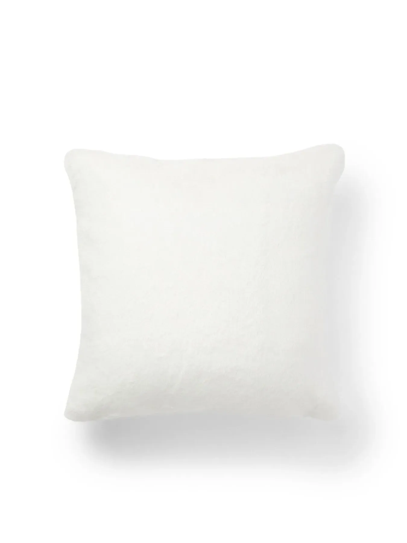 Square Cushion with Duck Feather Fill - White, Faux Fur image
