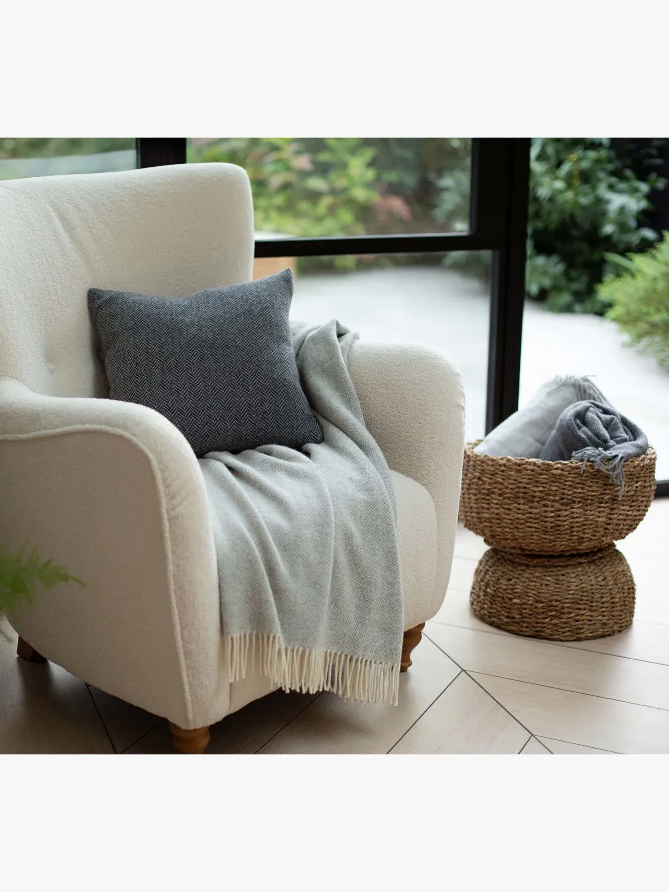 Tuscan Throw Blanket - Grey, Cashmere