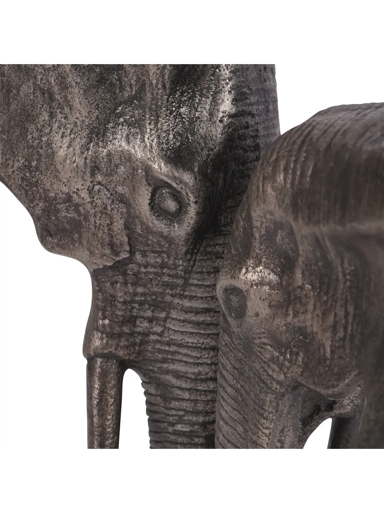 Nuzzling Elephants Sculpture - Bronze, Cast Aluminium
