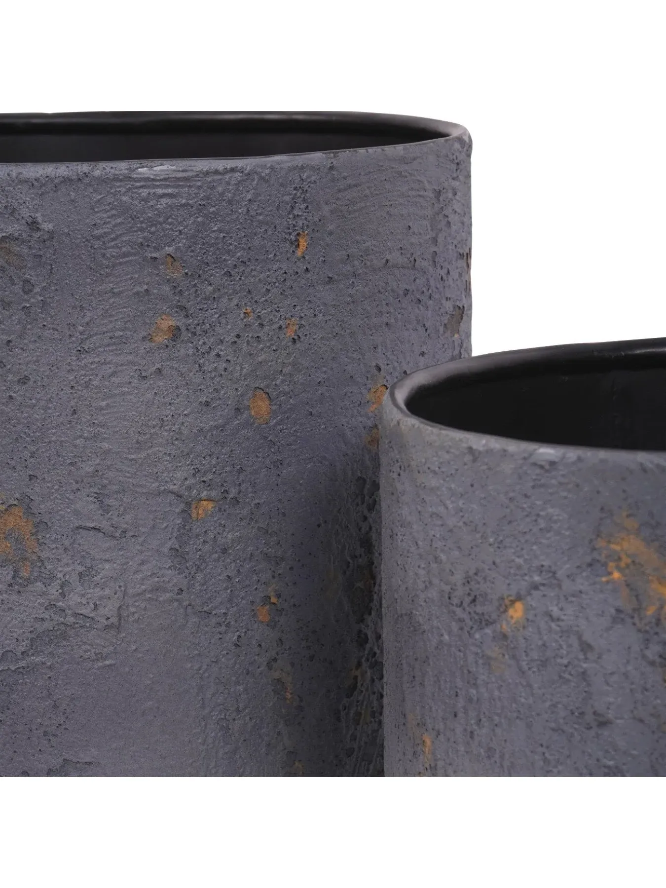 Set of 3 Planters Volcano Design - Blue