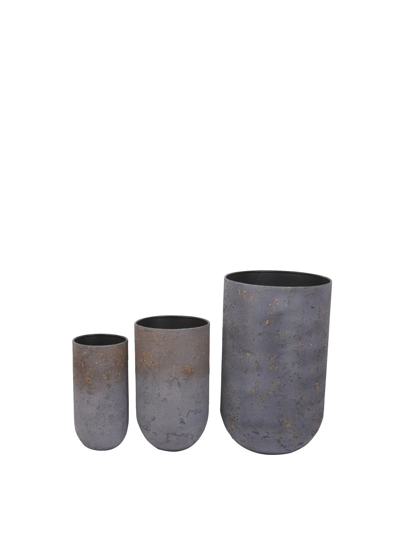 Set of 3 Planters Volcano Design - Blue