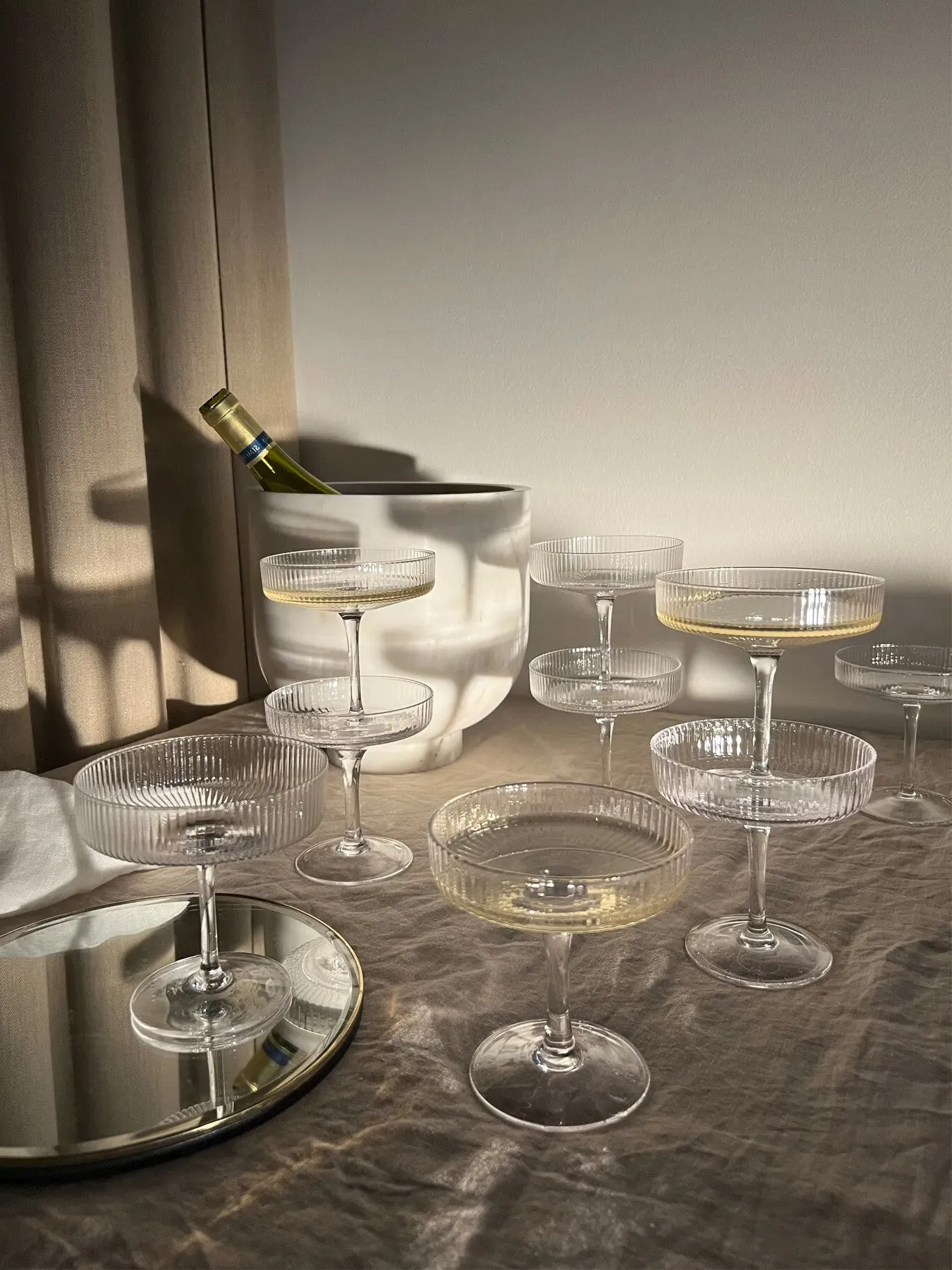 Champagne Saucers Set of 2 - Clear, Glass