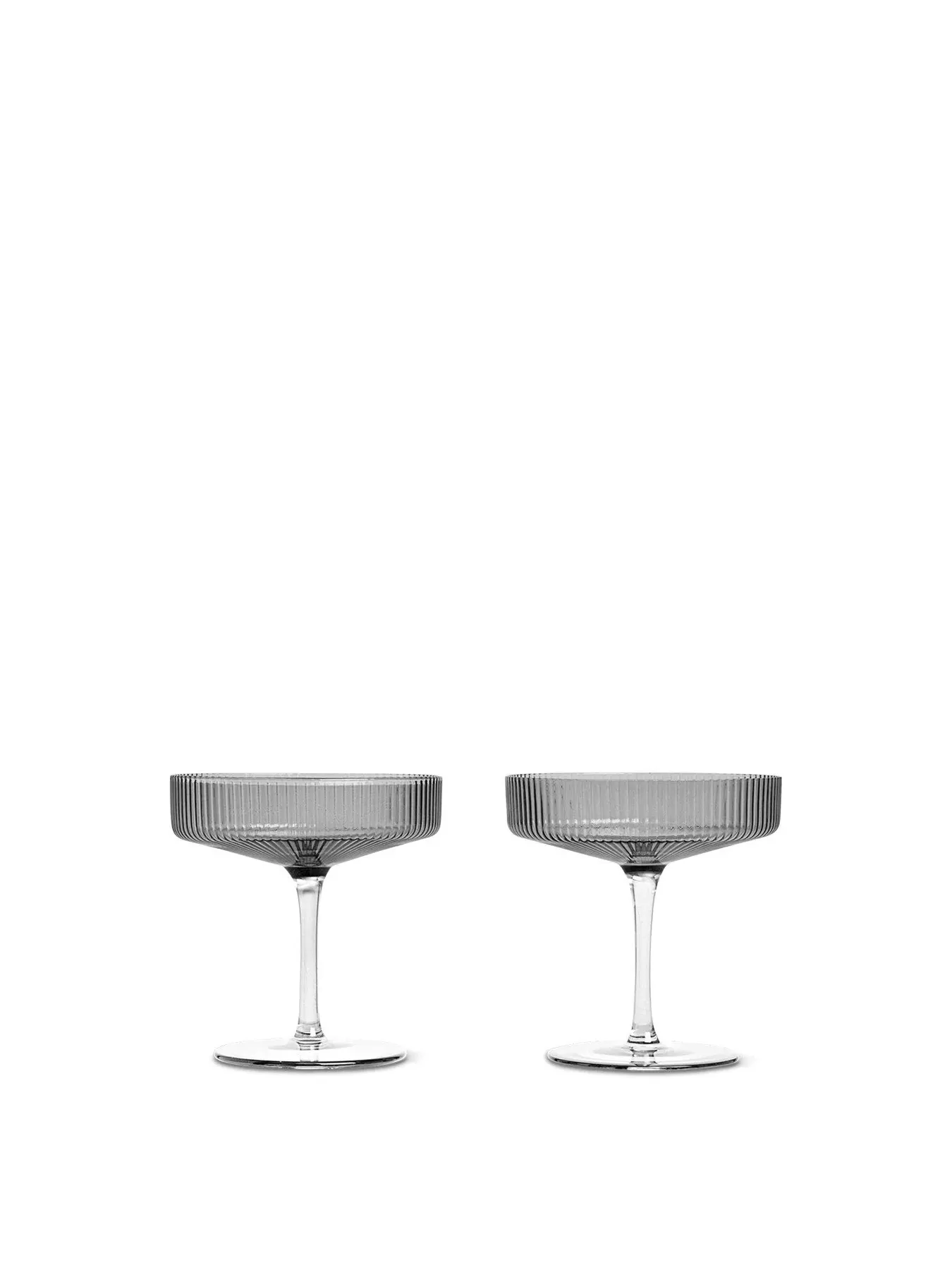Champagne Saucers Set of 2 - Smoked, Glass image