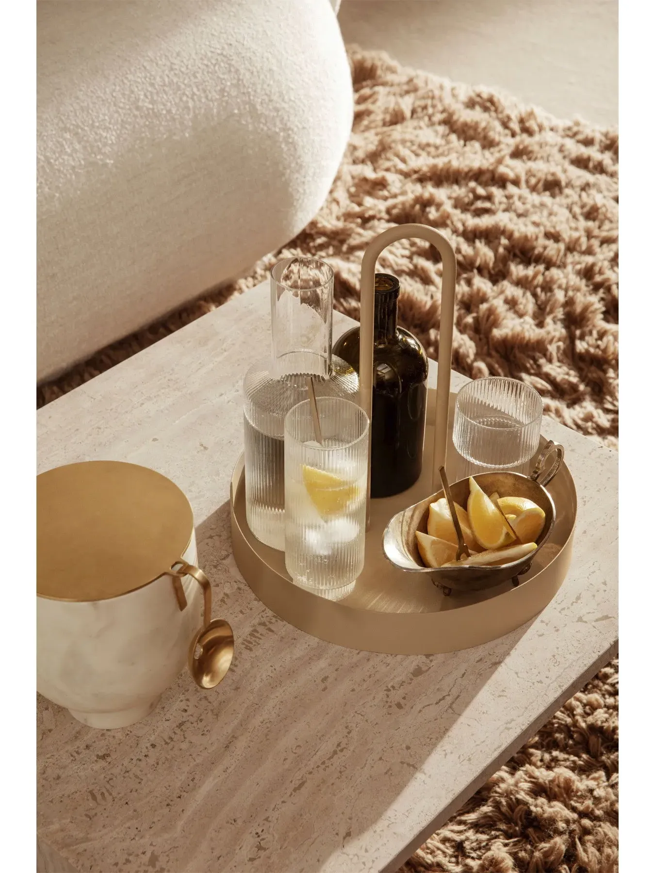 Ripple Carafe with Textured Design - Clear Glass