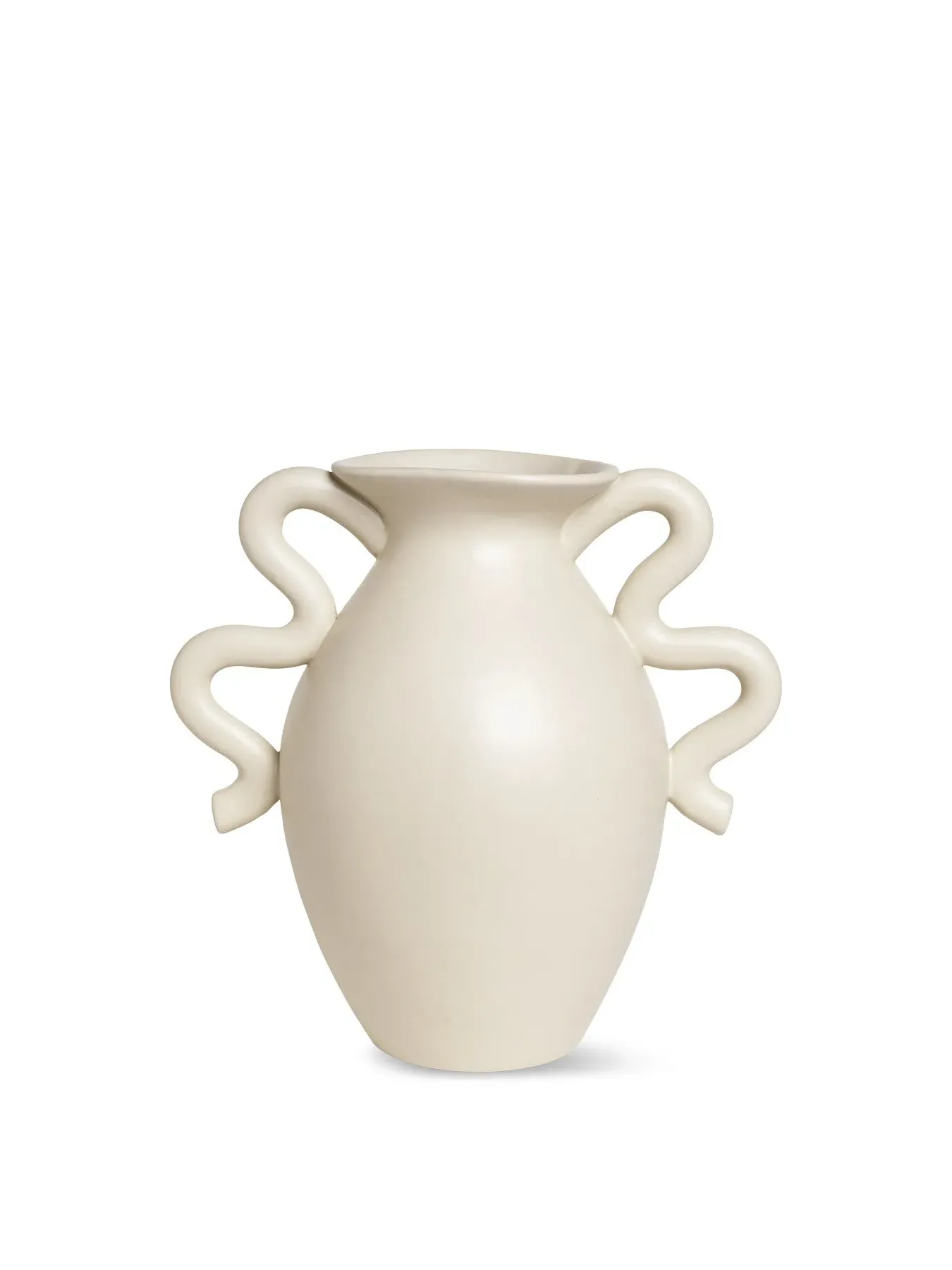 Table Vase with Curved Handles - Cream image