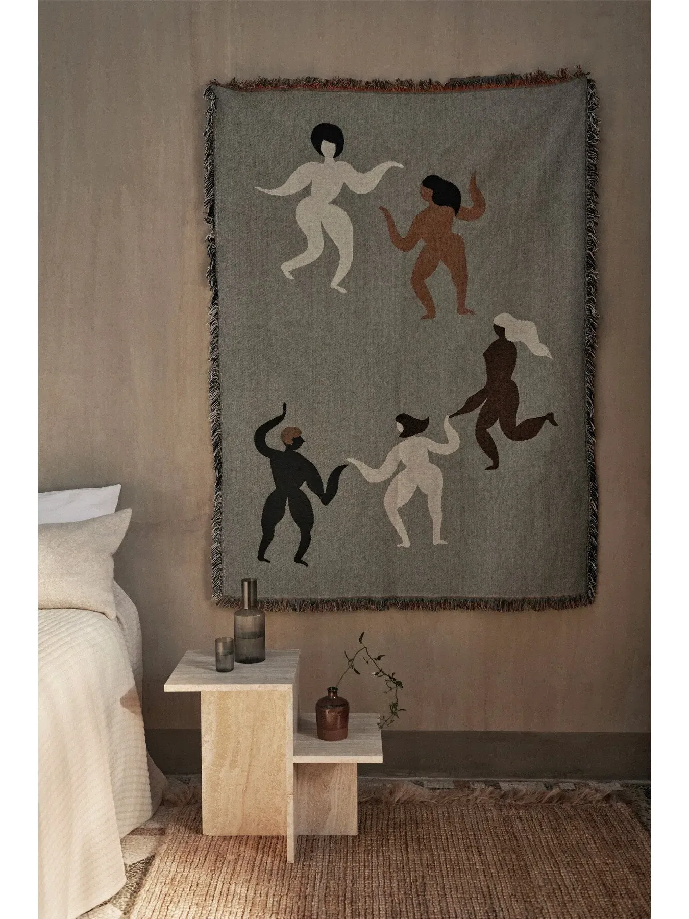 Tapestry Blanket with Fringe - Free, Cotton