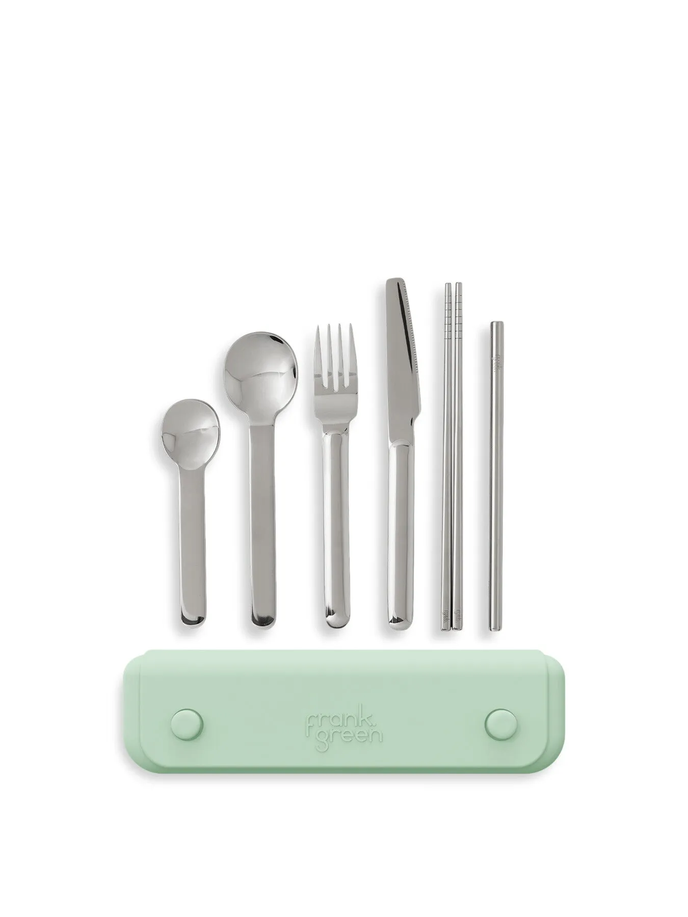 7-Piece Utensil Set with Pouch - Mint, Steel image