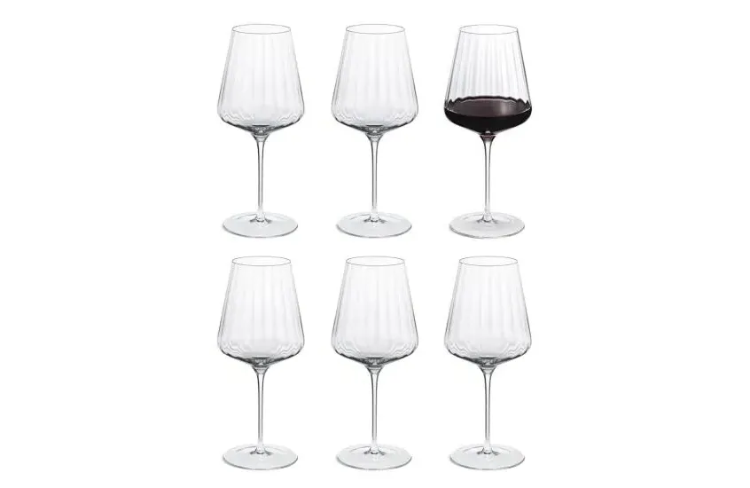 6-Piece Wine Glass Set with Grooves - Clear image