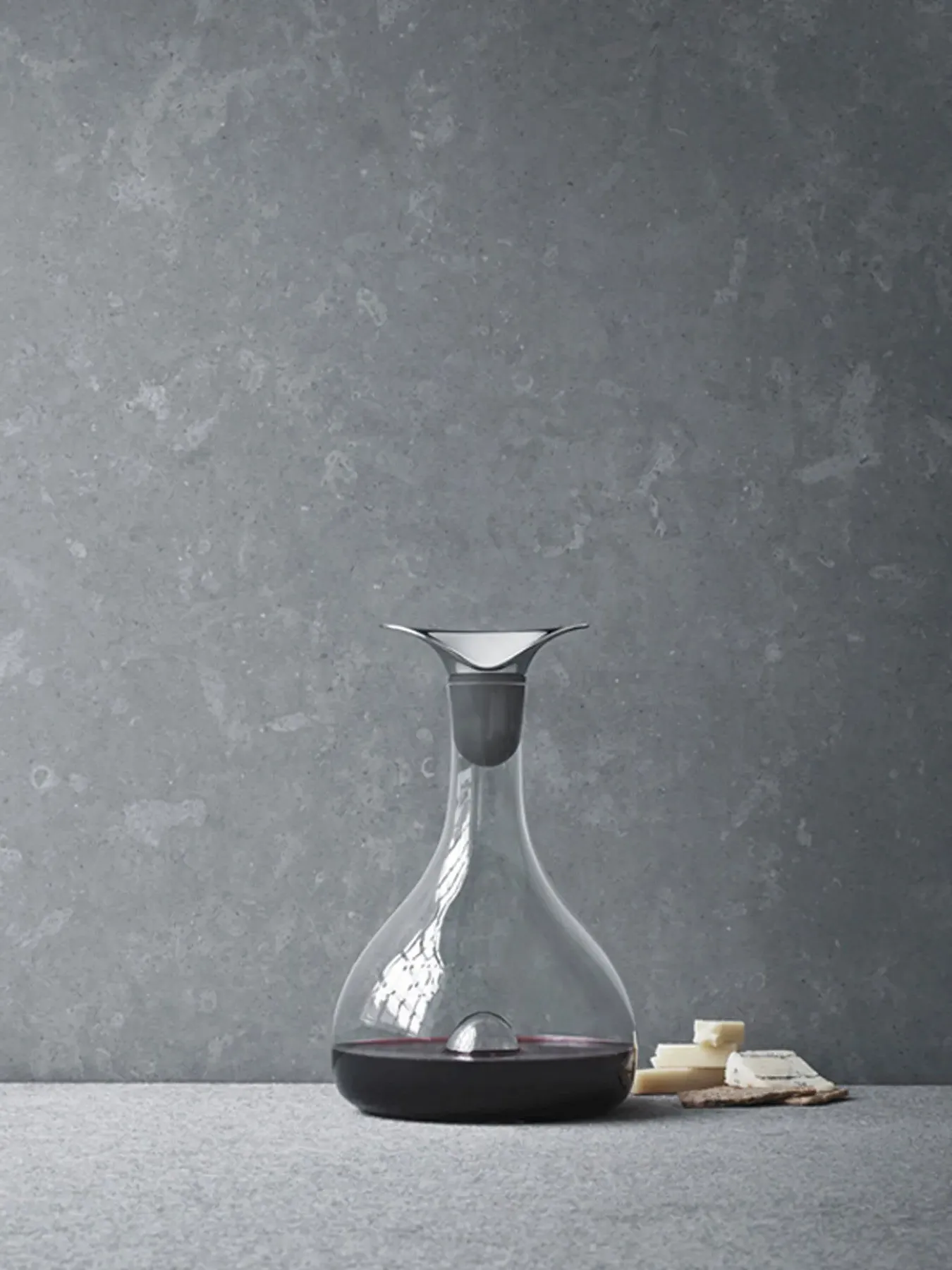 Wine Carafe with Stopper - Silver, Crystal Glass