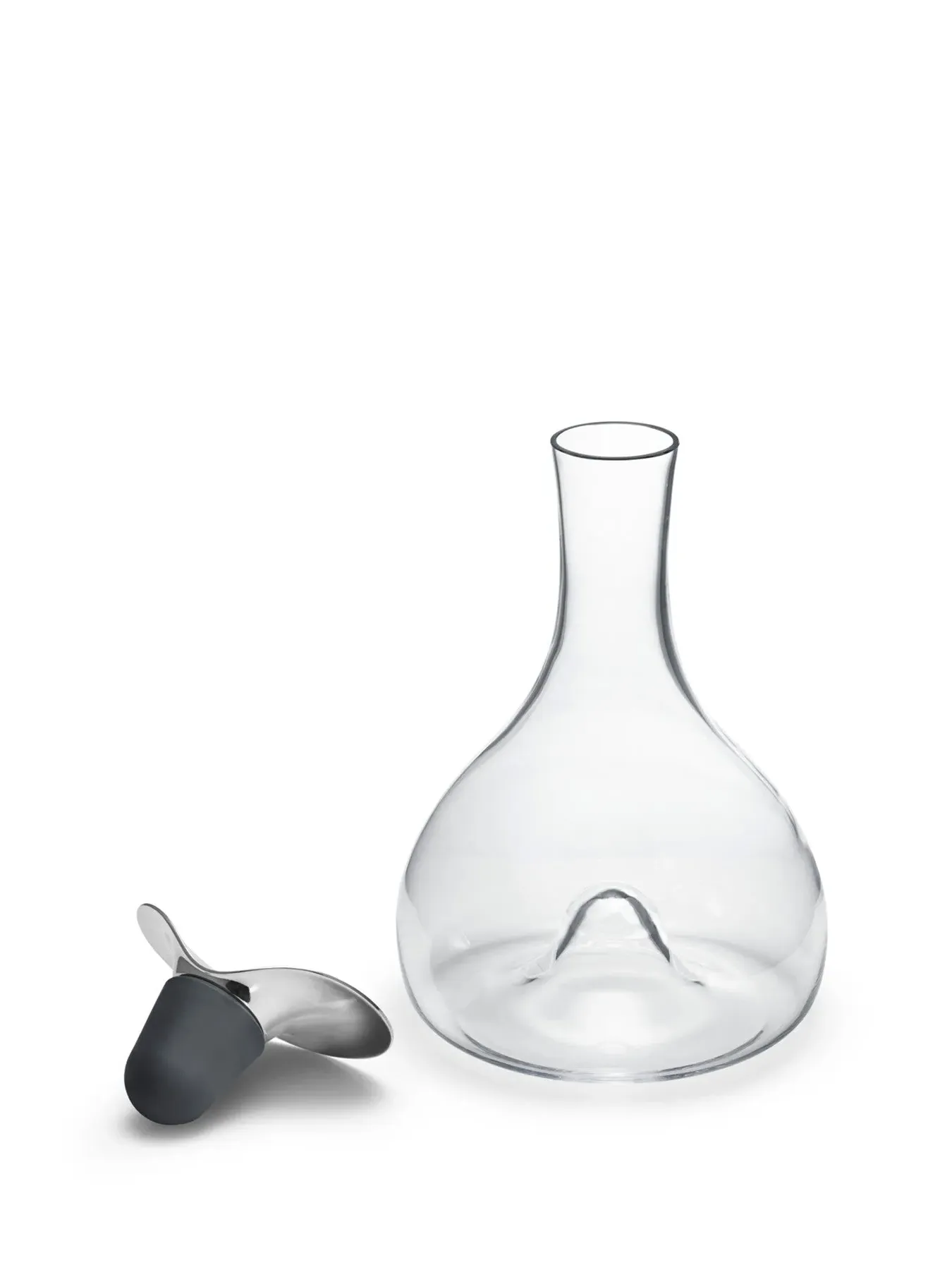 Wine Carafe with Stopper - Silver, Crystal Glass