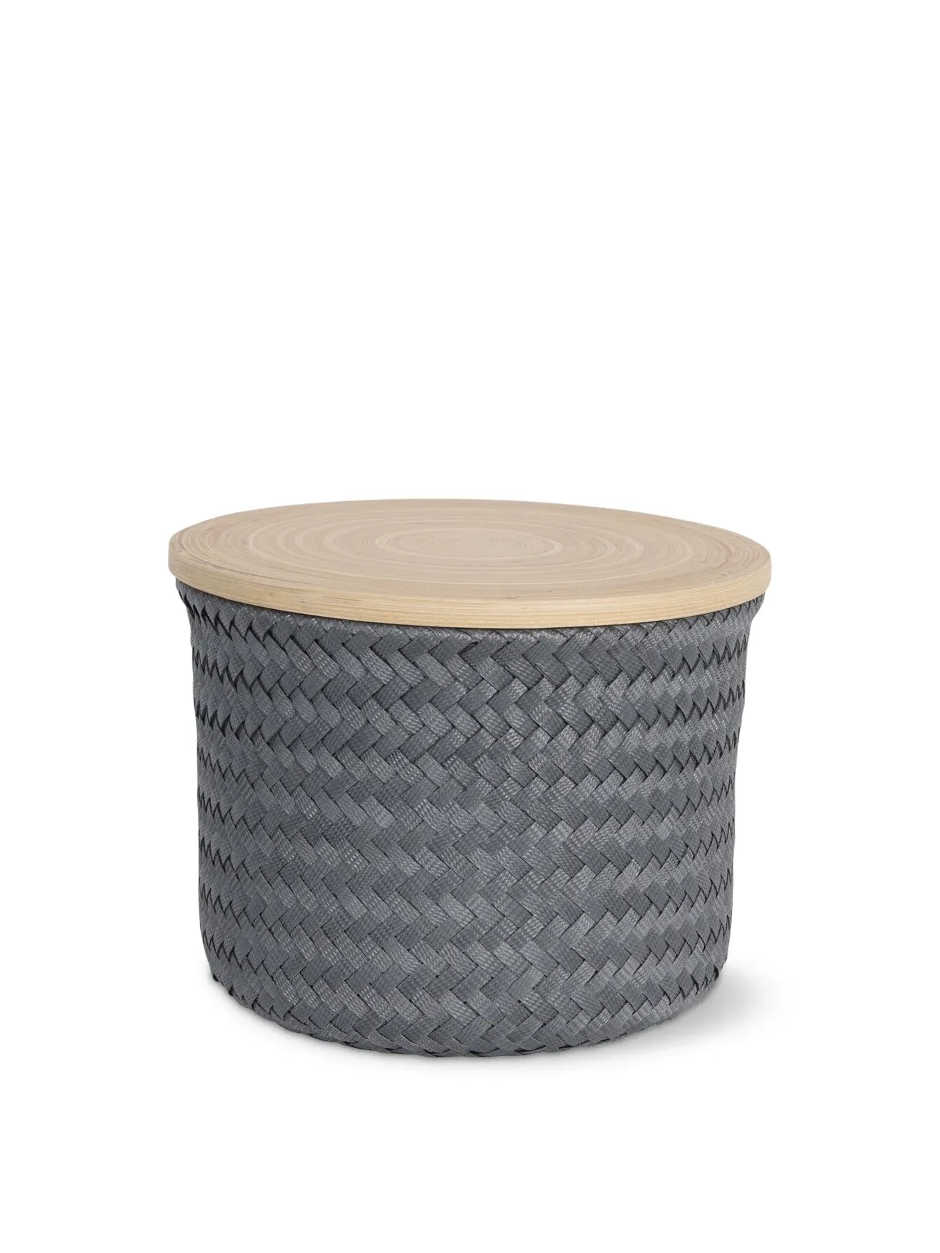 High Storage Basket with Lid - Dark Grey, Plastic image