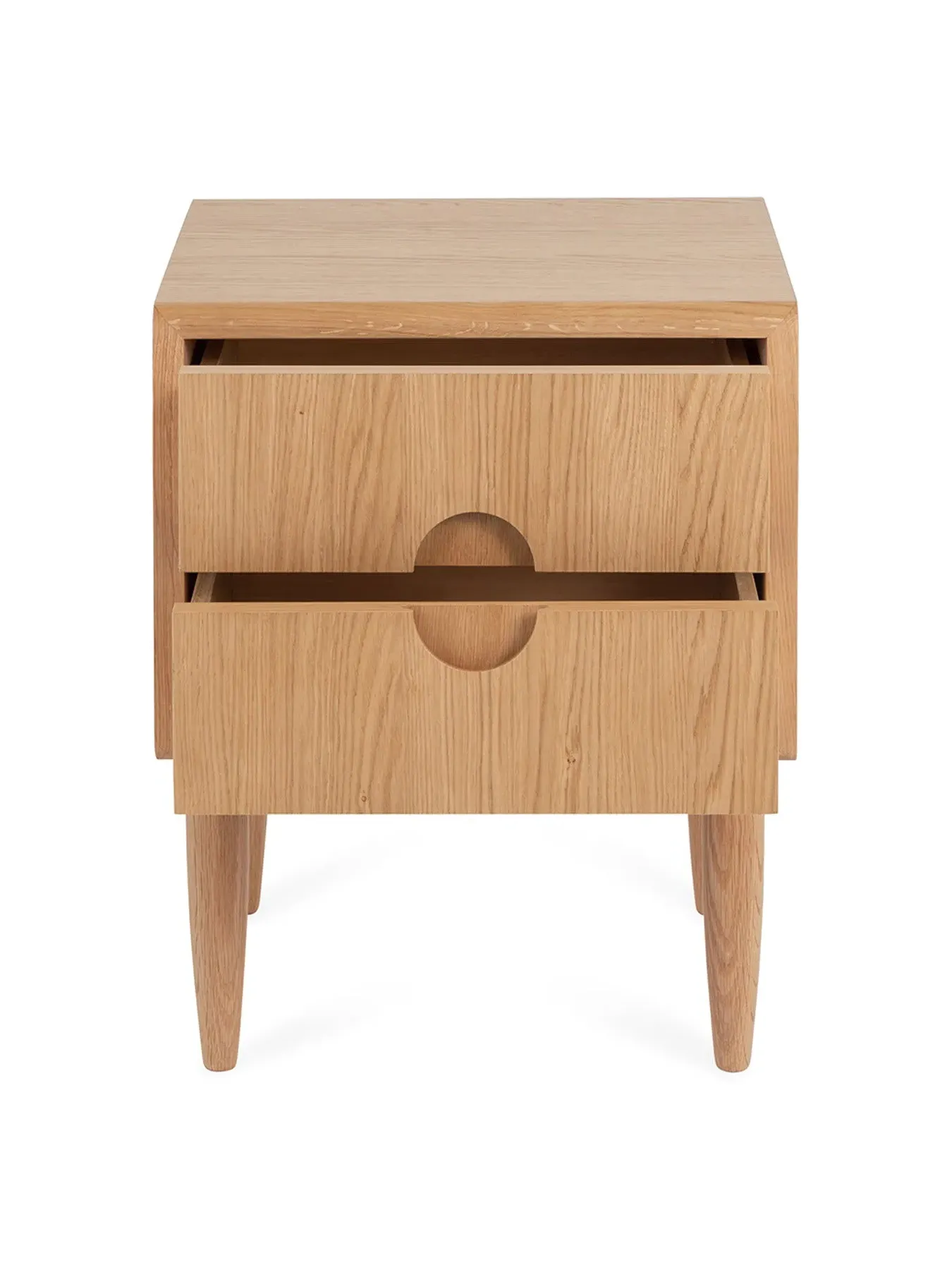 2-Drawer Bedside Chest - Natural Oak, Solid Oak