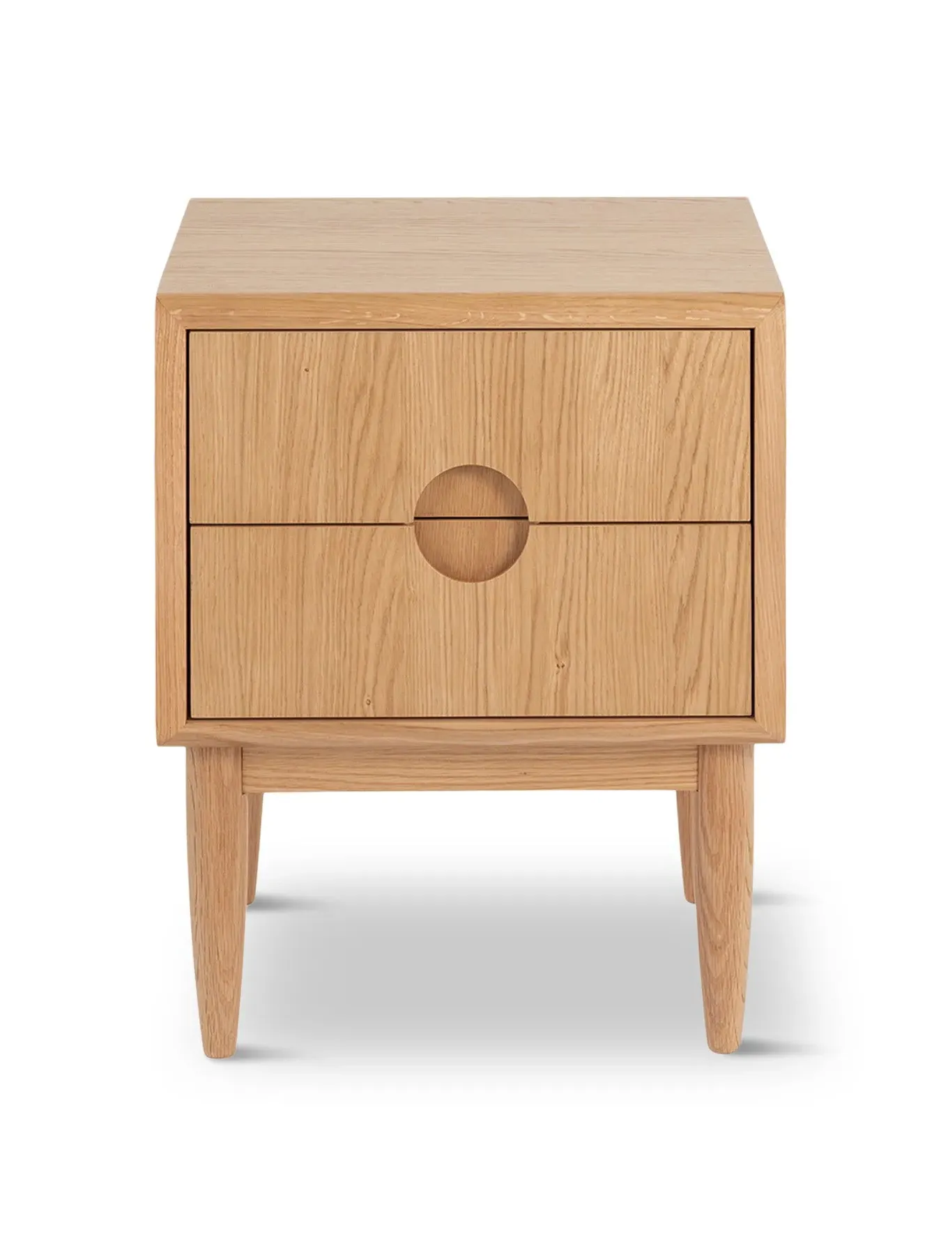 2-Drawer Bedside Chest - Natural Oak, Solid Oak image