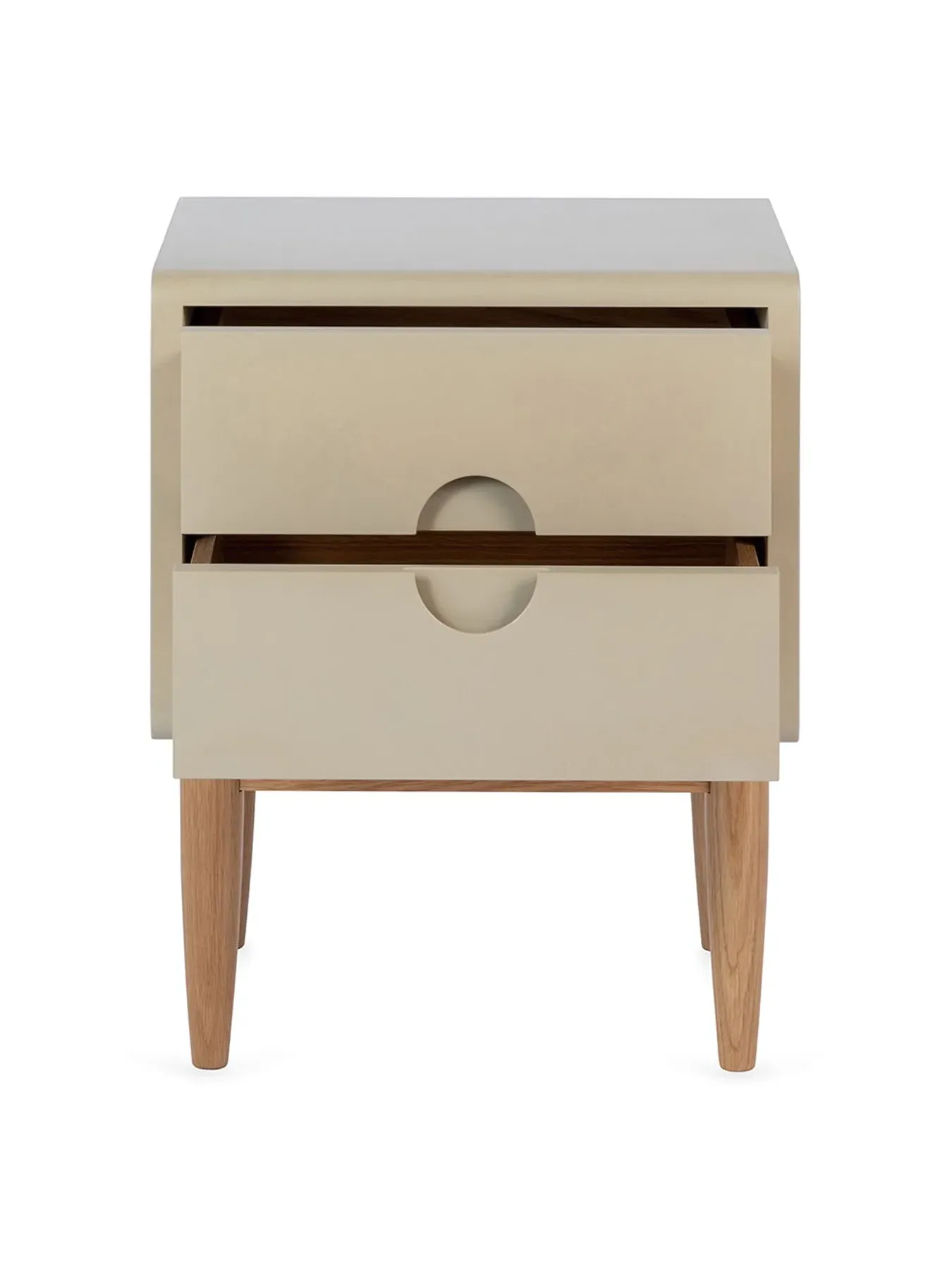 2-Drawer Bedside Table - Beige, Painted Wood