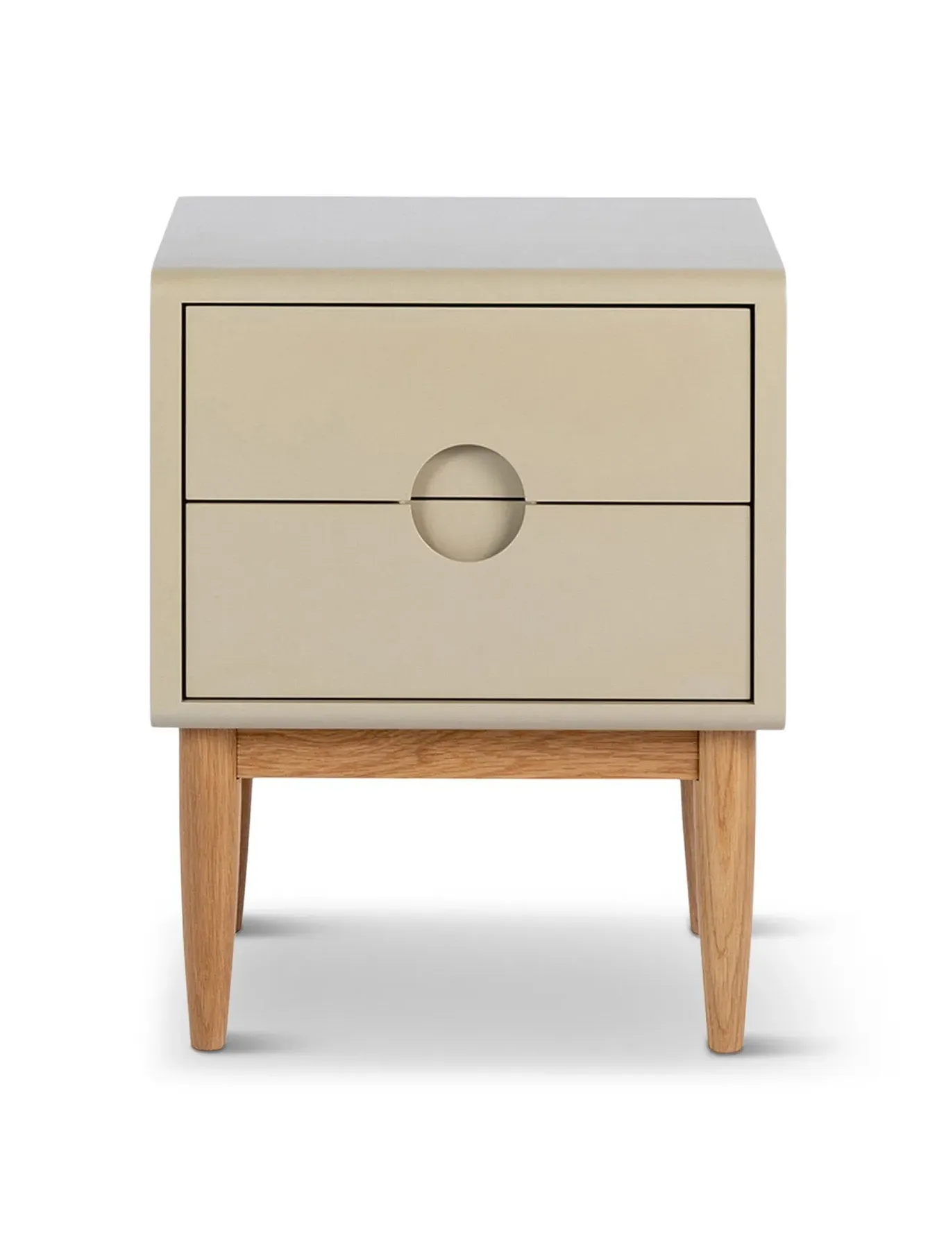 2-Drawer Bedside Table - Beige, Painted Wood image