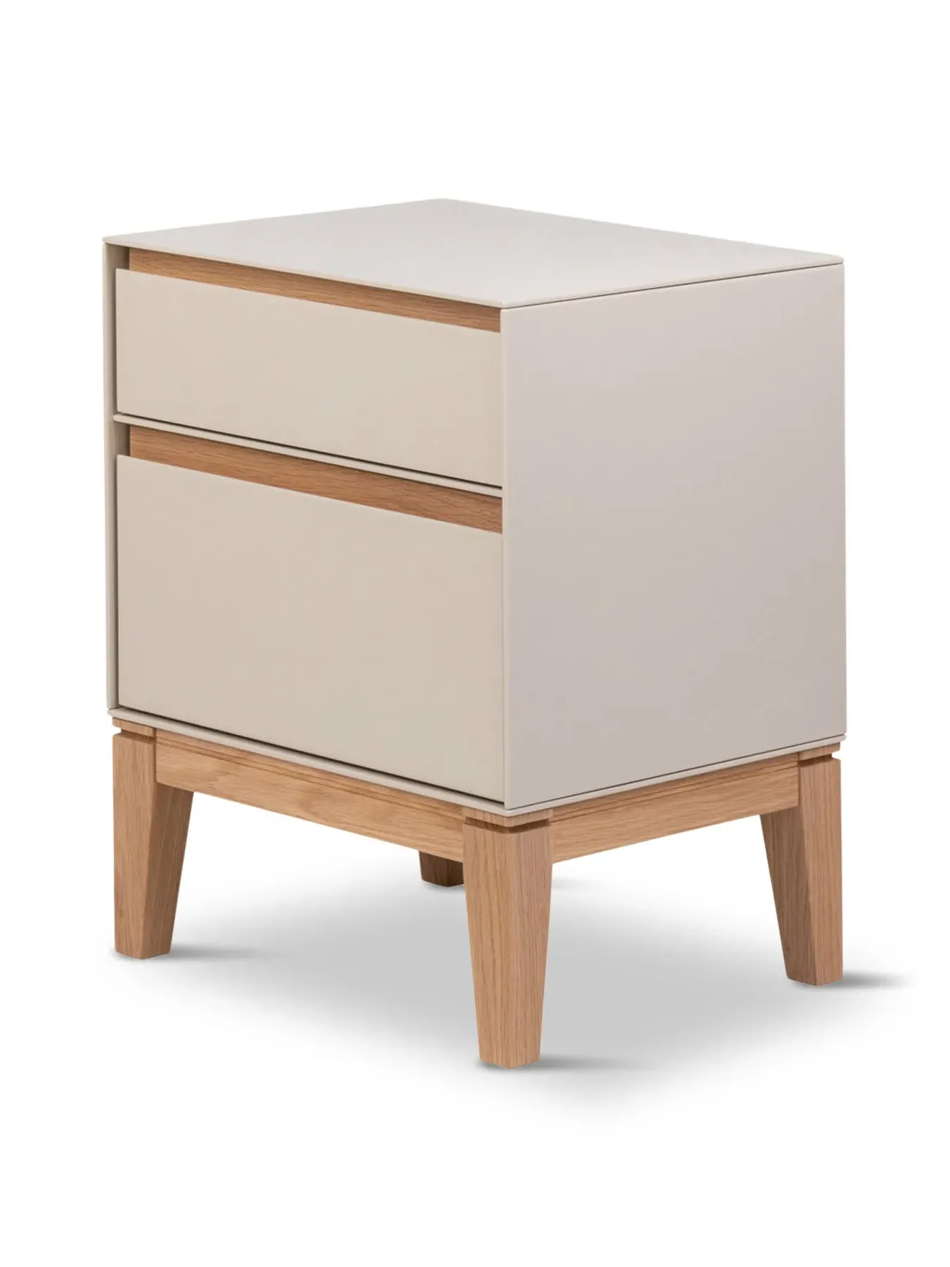 2-Drawer Bedside Table - White, Oak
