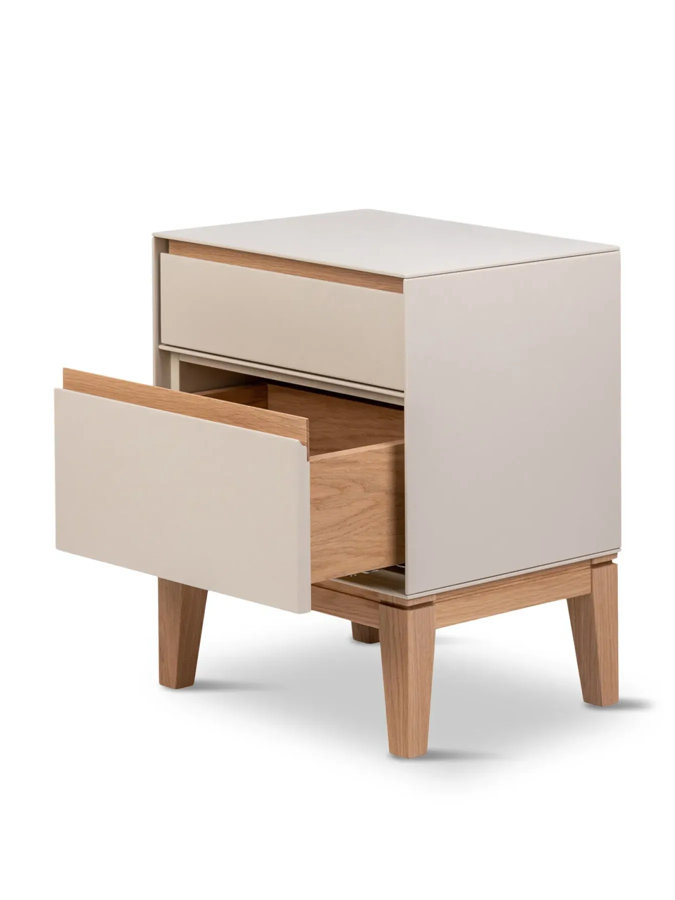 2-Drawer Bedside Table - White, Oak