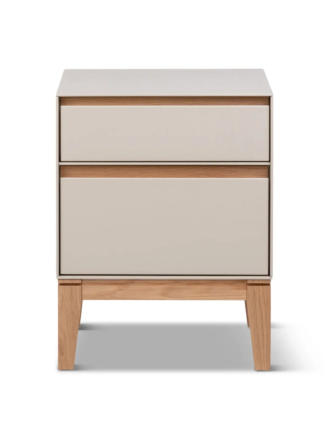 2-Drawer Bedside Table - White, Oak image