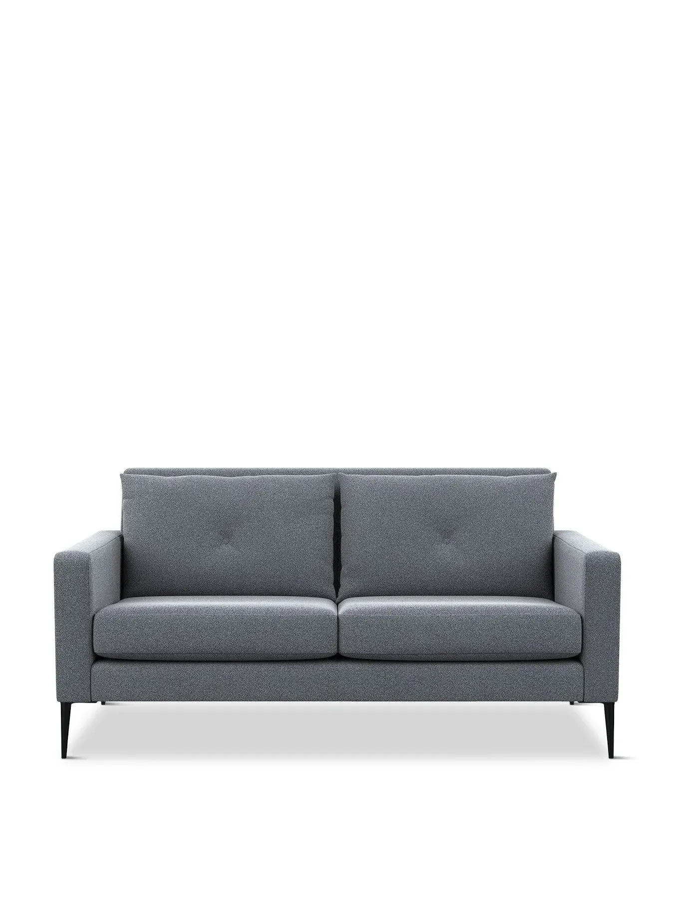 2-Seater Sofa with Button Cushions - Grey, Boucle image