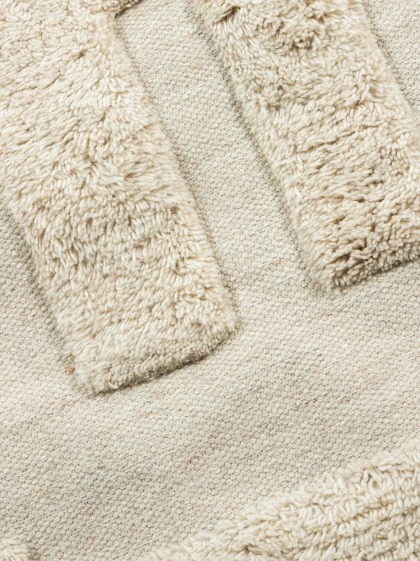 200x300cm Rug High-Low Pile - Natural, Wool