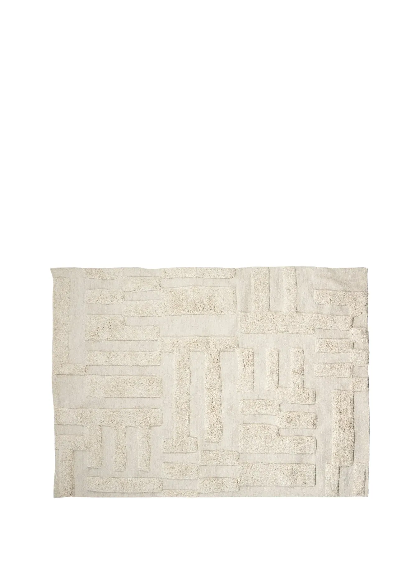 200x300cm Rug High-Low Pile - Natural, Wool image