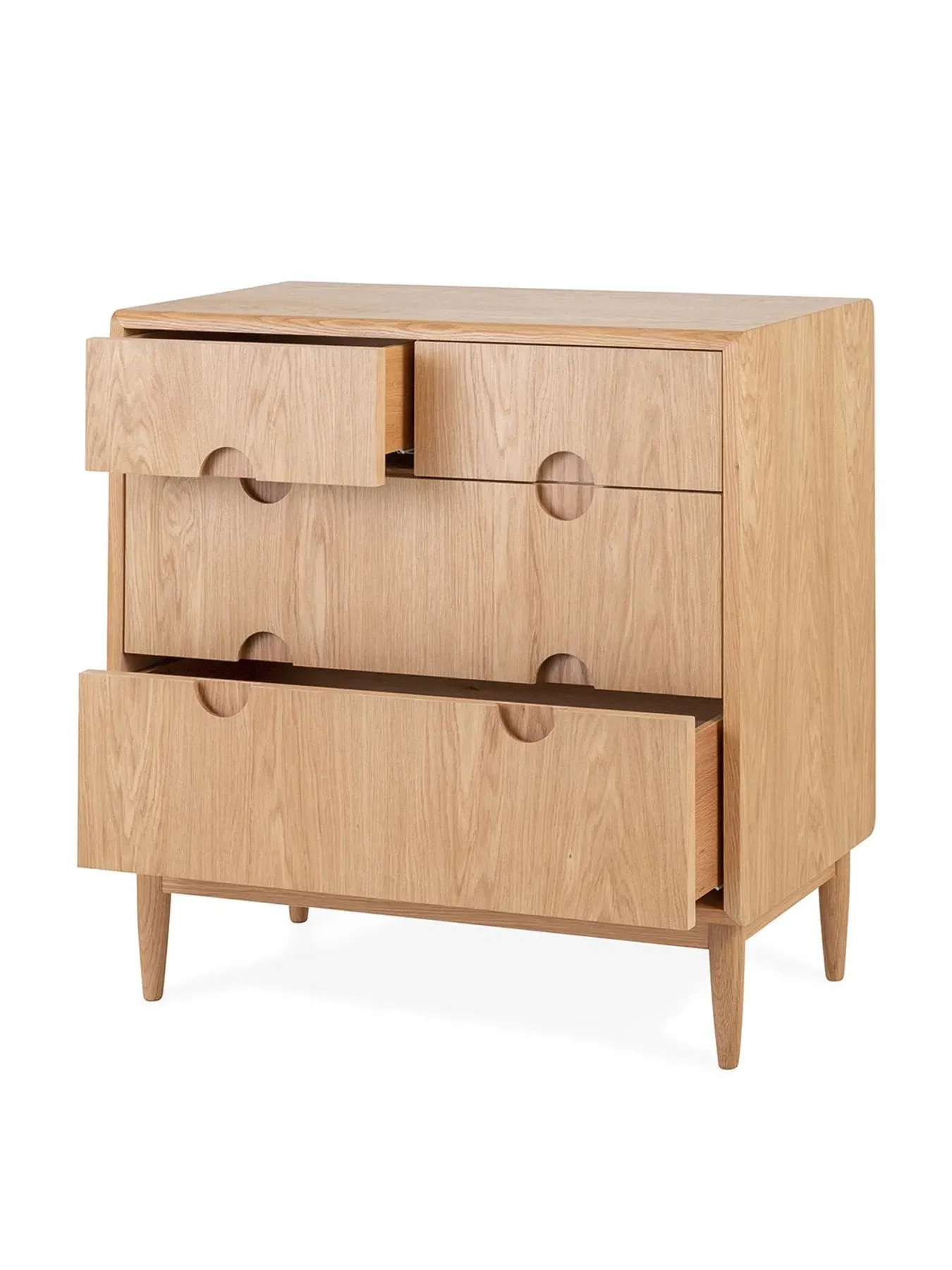 2+2 Chest of Drawers - Natural Oak, Oak