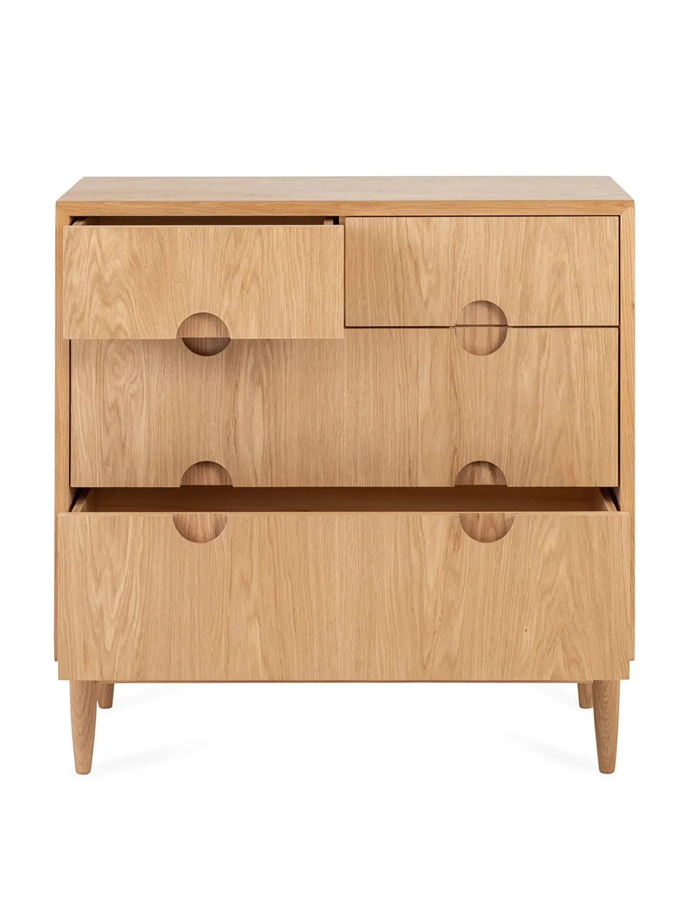 2+2 Chest of Drawers - Natural Oak, Oak
