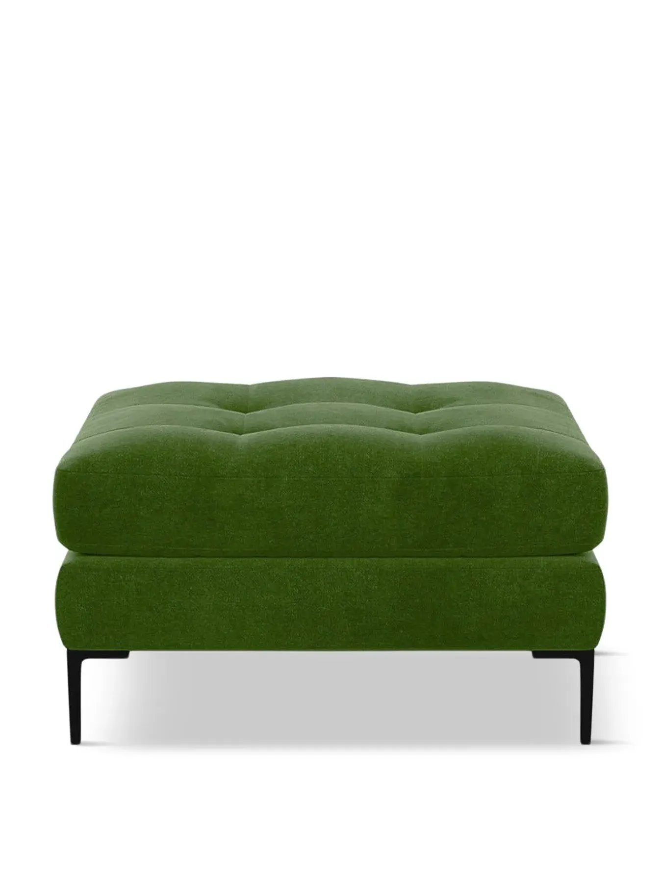 3-Seater Sofa with Black Feet - Green, Velvet image