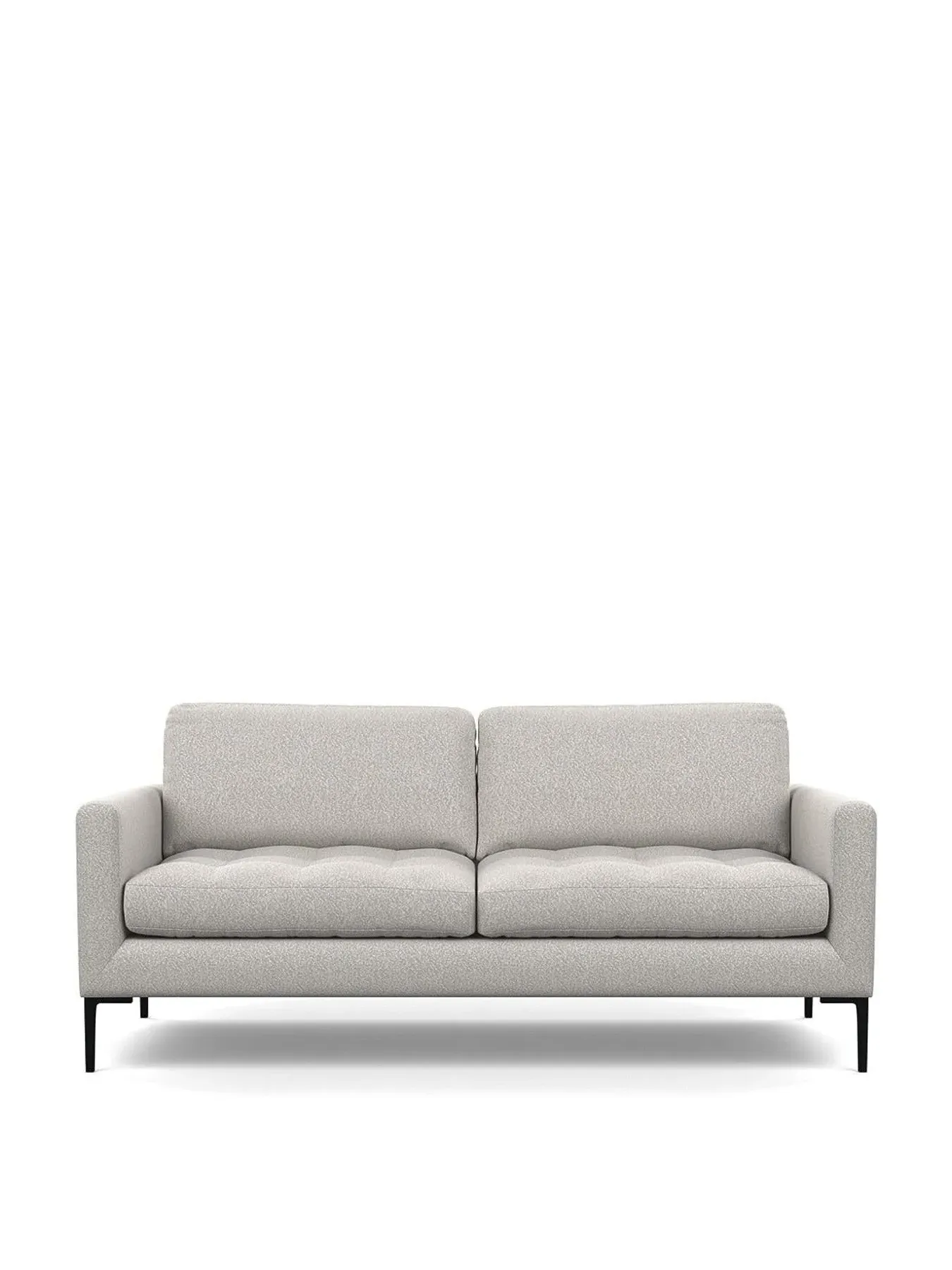 3-Seater Sofa with Black Feet - Grey, Boucle