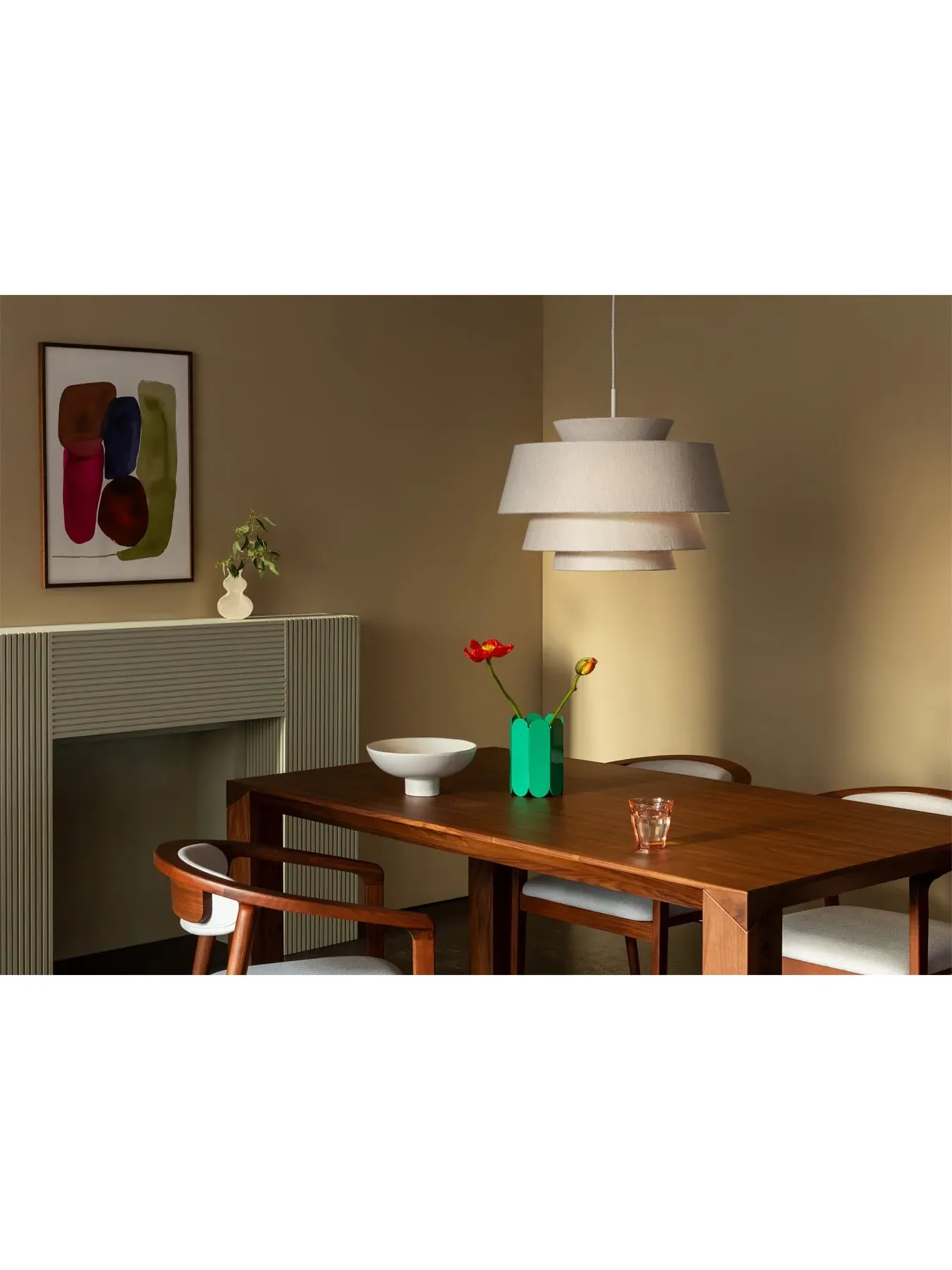 3 Tiered Pendant Light - Natural, Fabric