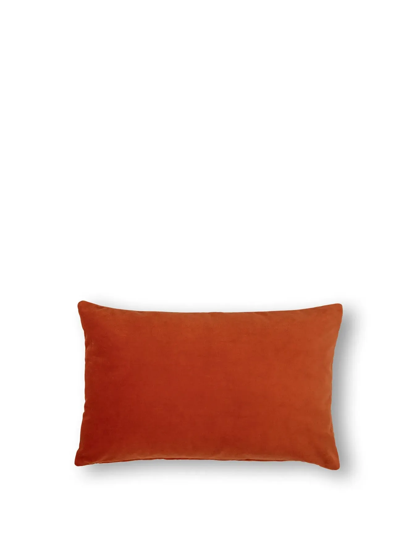 35x55cm Velvet Cushion with Feather Pad - Orange image