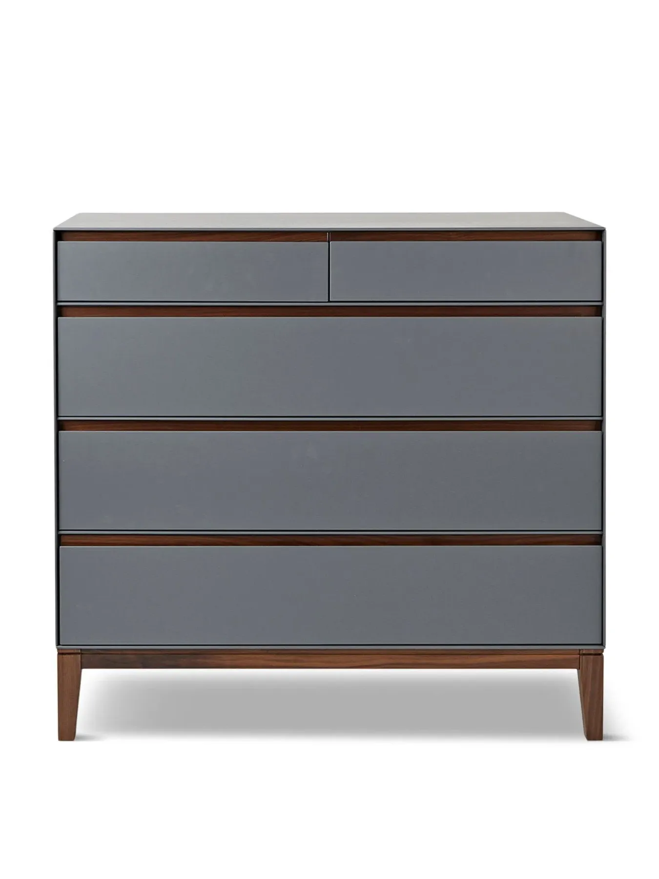 5-Drawer Dresser Wide - Grey, Walnut image