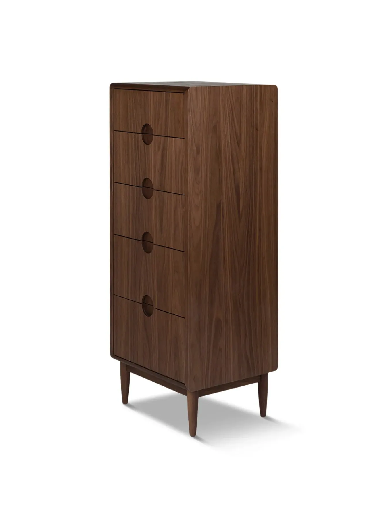 5-Drawer Tall Chest - Brown, Walnut