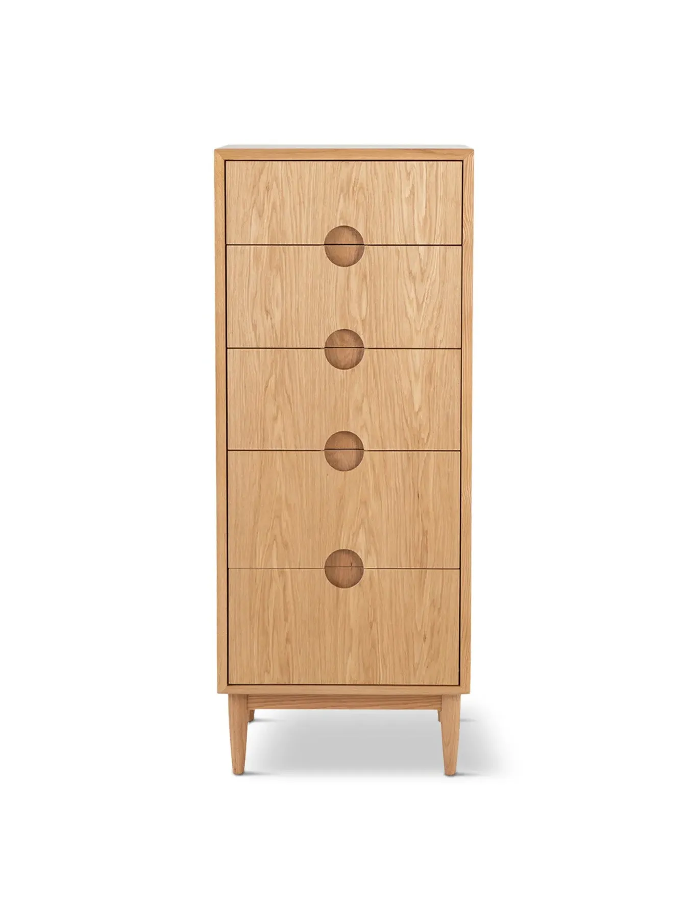 5-Drawer Tall Chest - Natural Oak, Oak Wood image