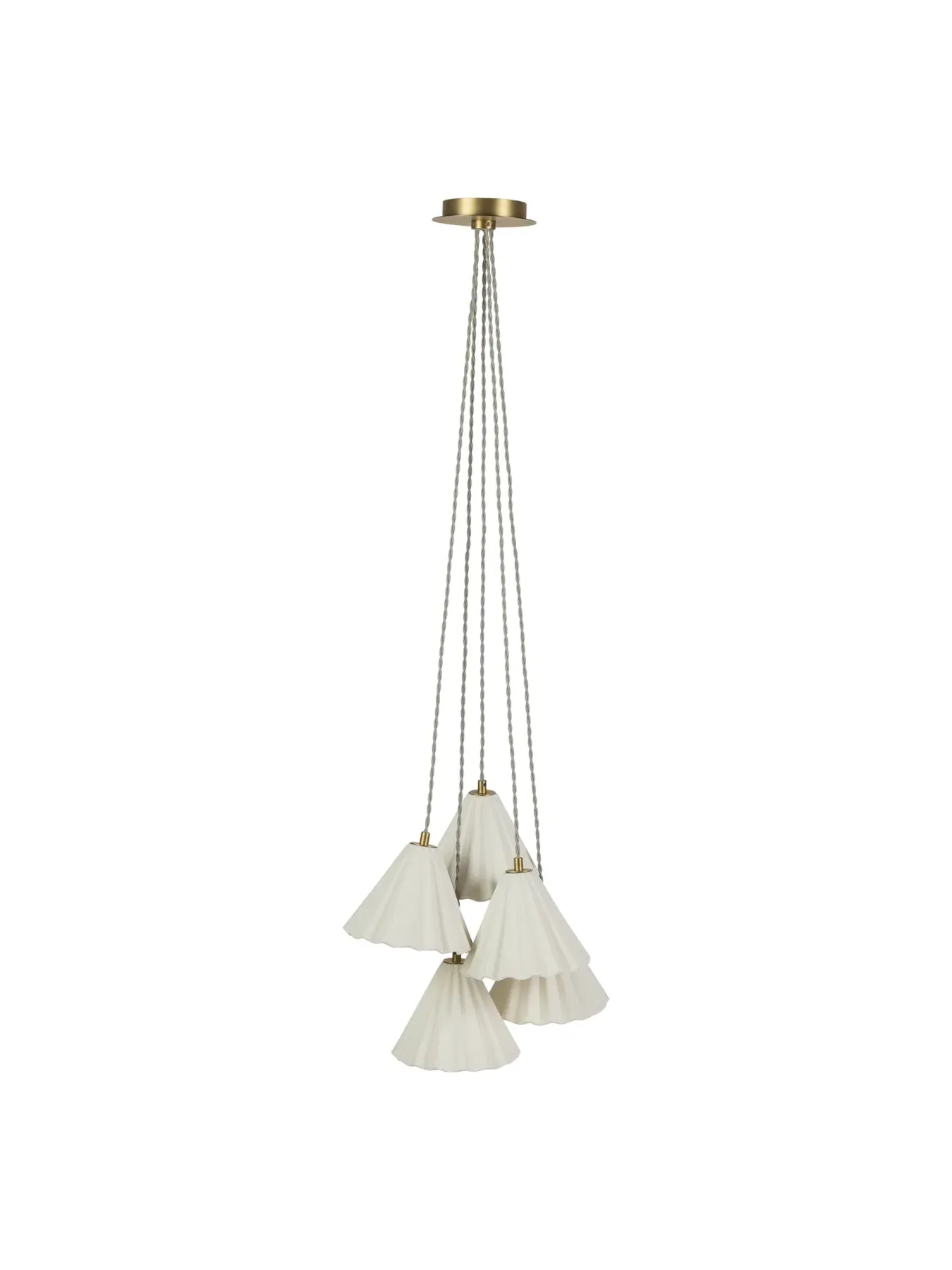 5 Light Chandelier - White, Porcelain