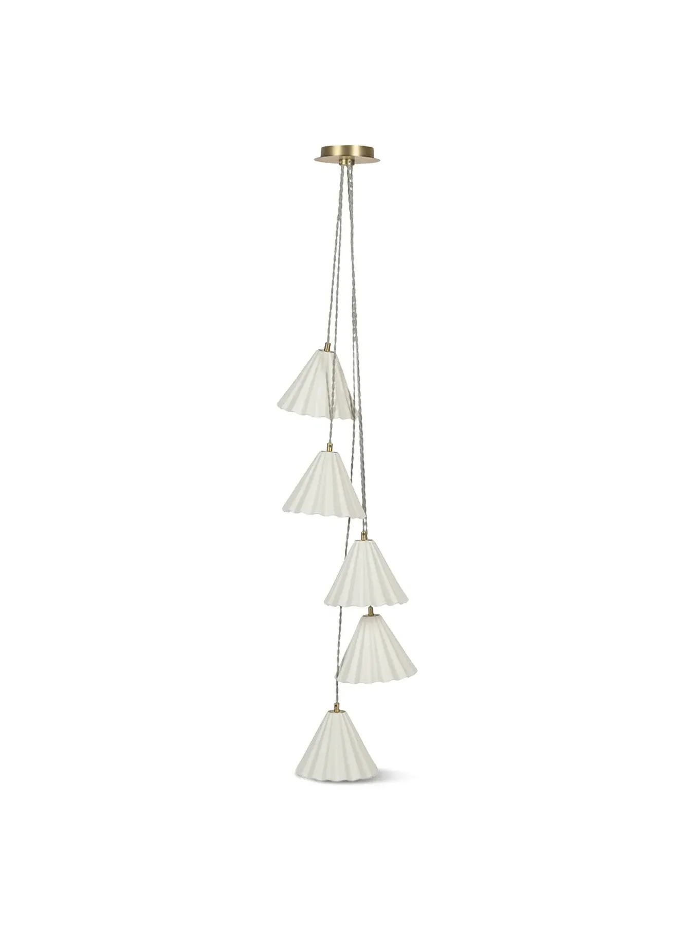 5 Light Chandelier - White, Porcelain image