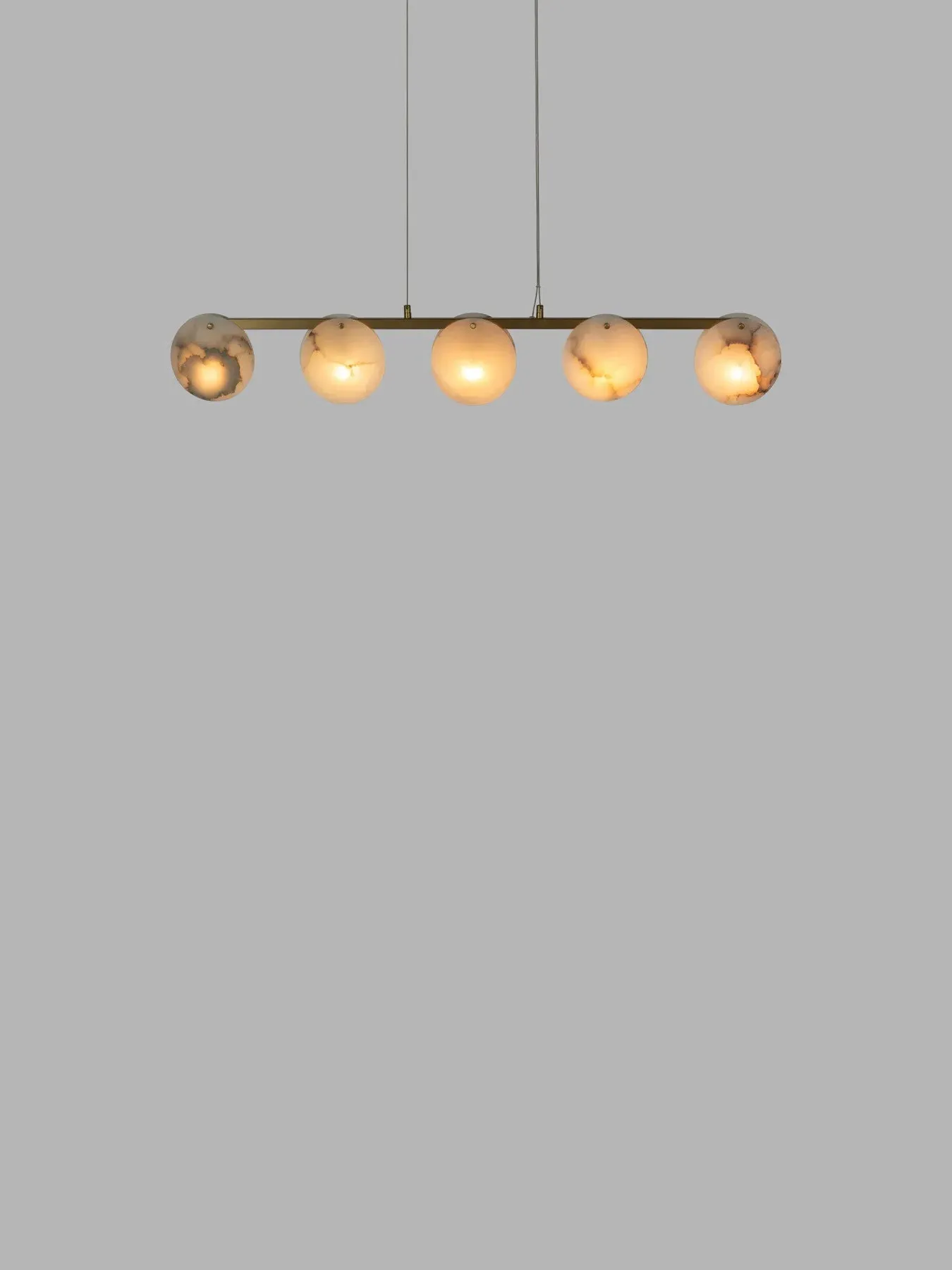5 Light Pendant with Alabaster Shade - White