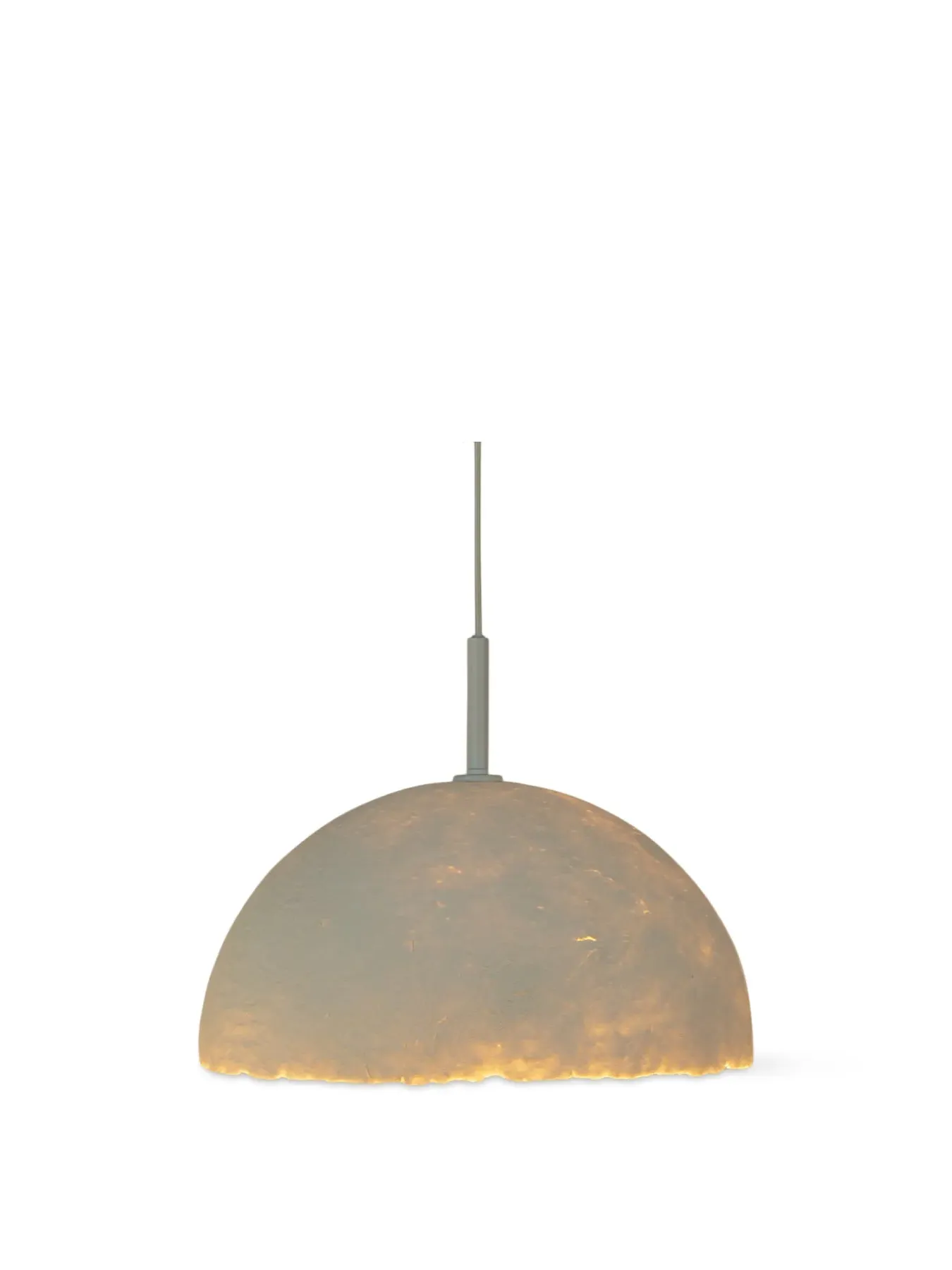 50cm Dome Pendant Light - White, Papier Mache