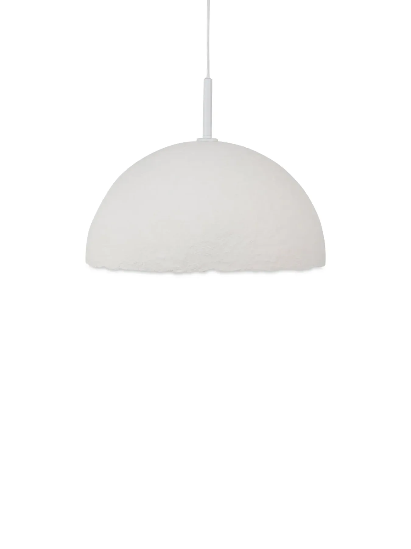 50cm Dome Pendant Light - White, Papier Mache image