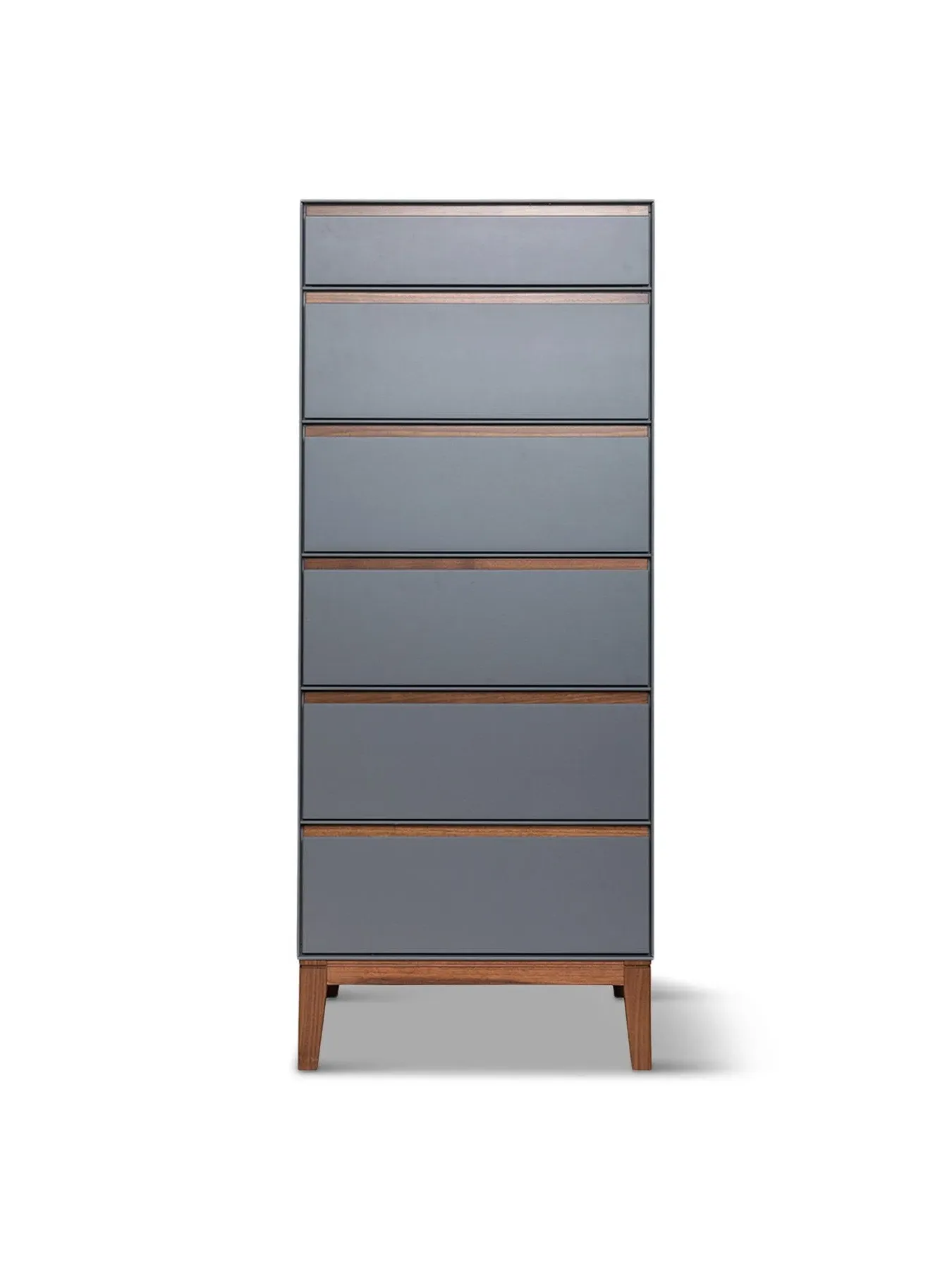 6-Drawer Tall Dresser - Grey, Walnut image