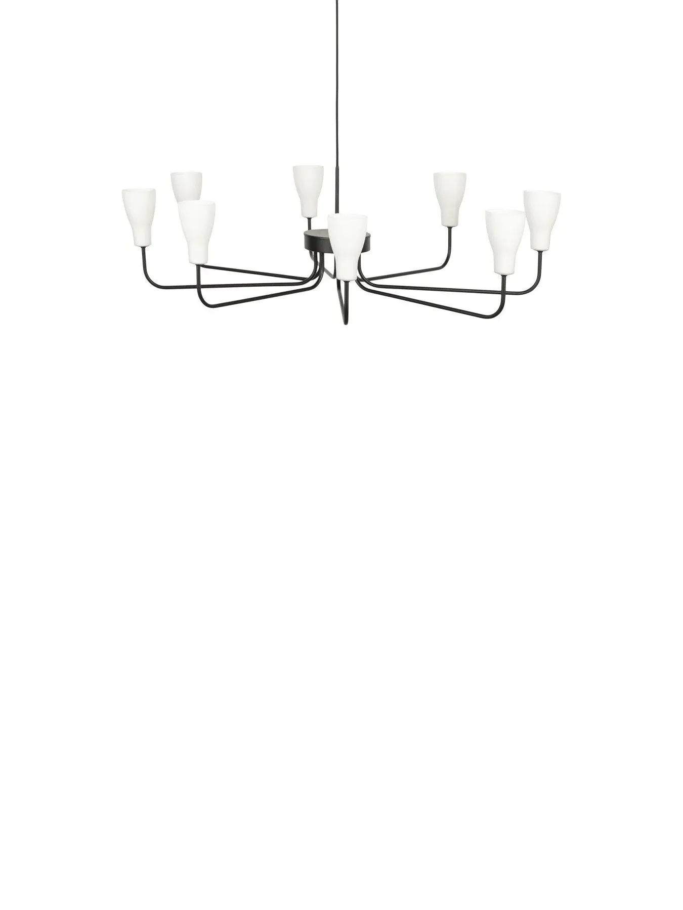 8-Arm Chandelier - Black, Matt Finish image