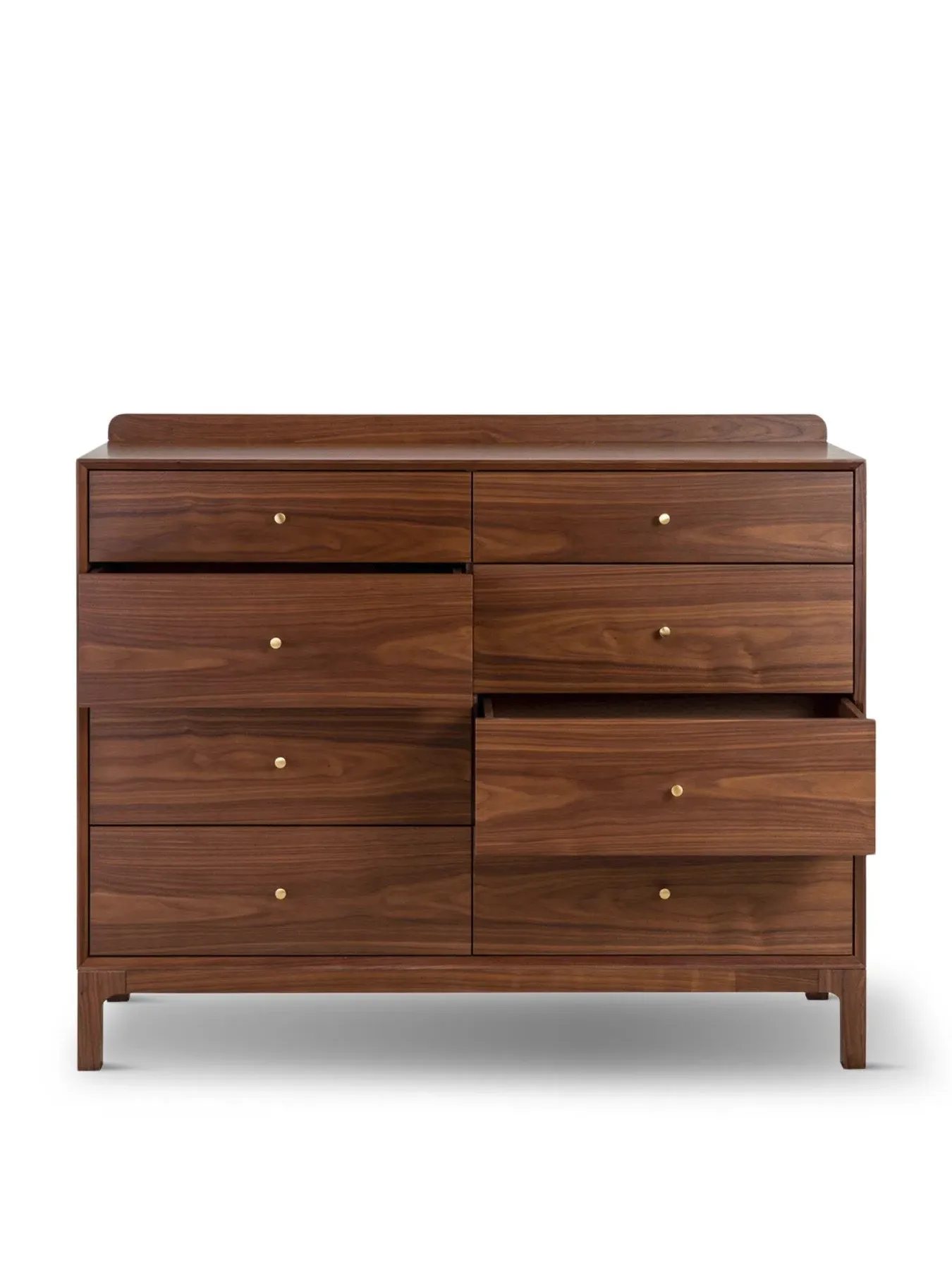 8-Drawer Chest with Brass Knobs - Brown, Walnut