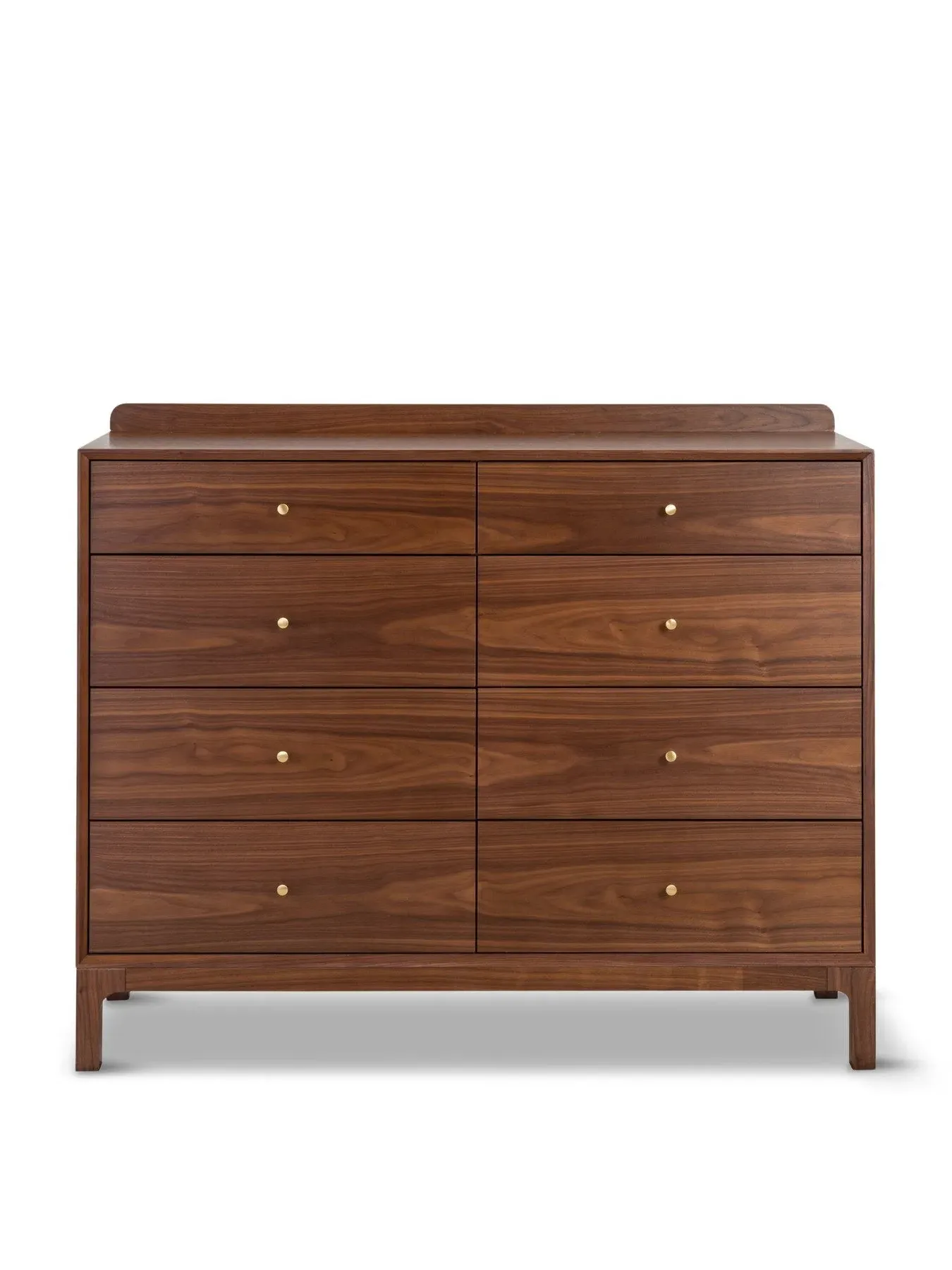 8-Drawer Chest with Brass Knobs - Brown, Walnut image