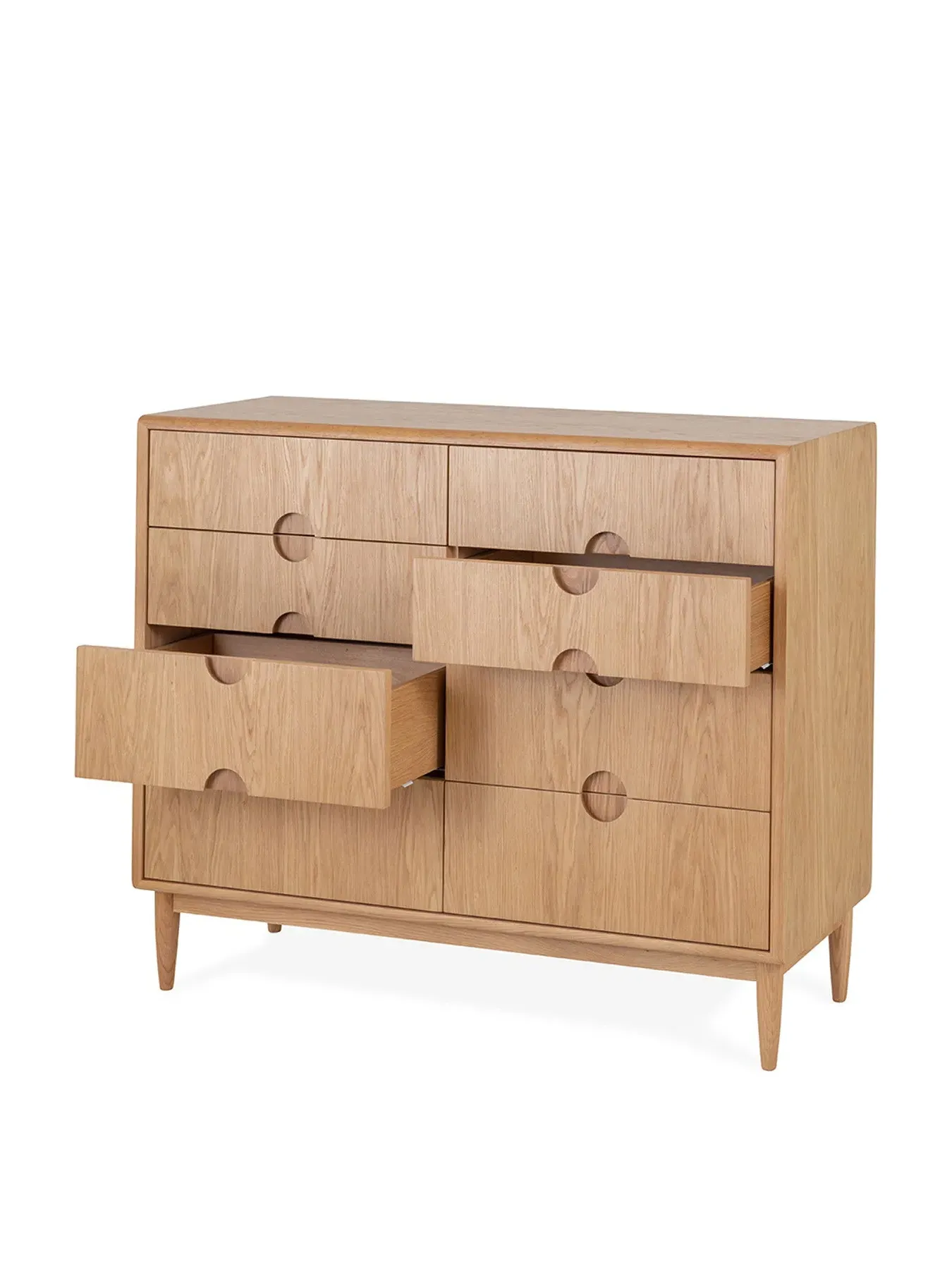 8 Drawer Wide Chest - Natural Oak, Oak