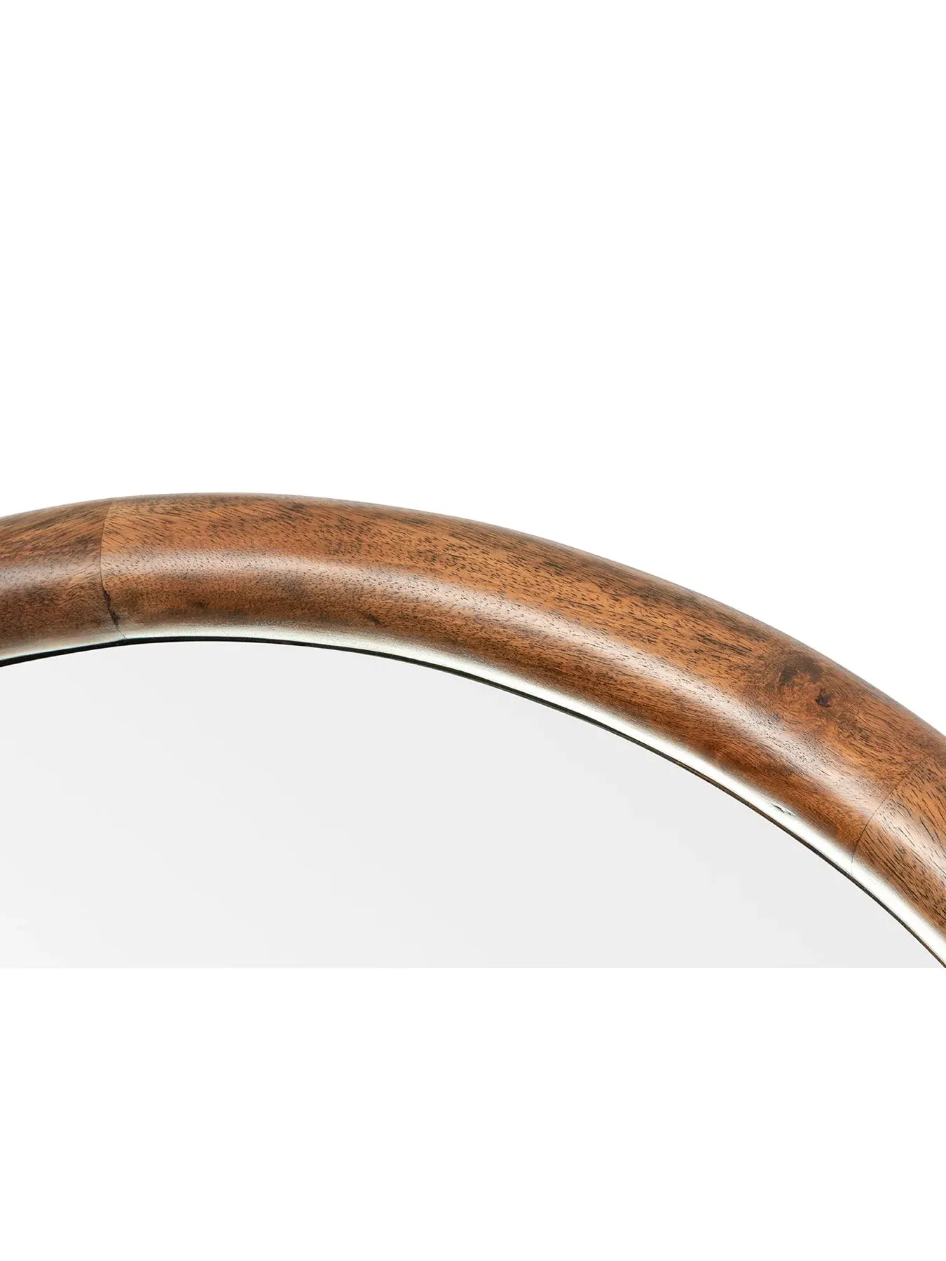 Arch Floor Mirror with Wall Mount - Walnut, Wood