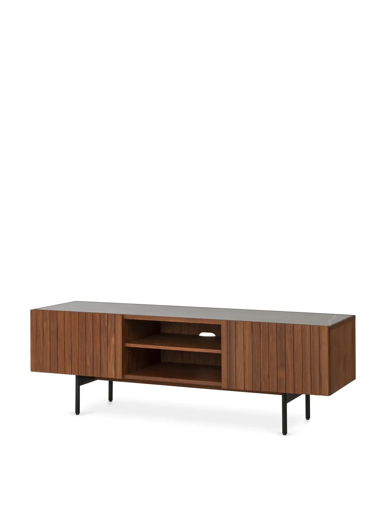 AV Unit with Ceramic Top - Grey, Walnut