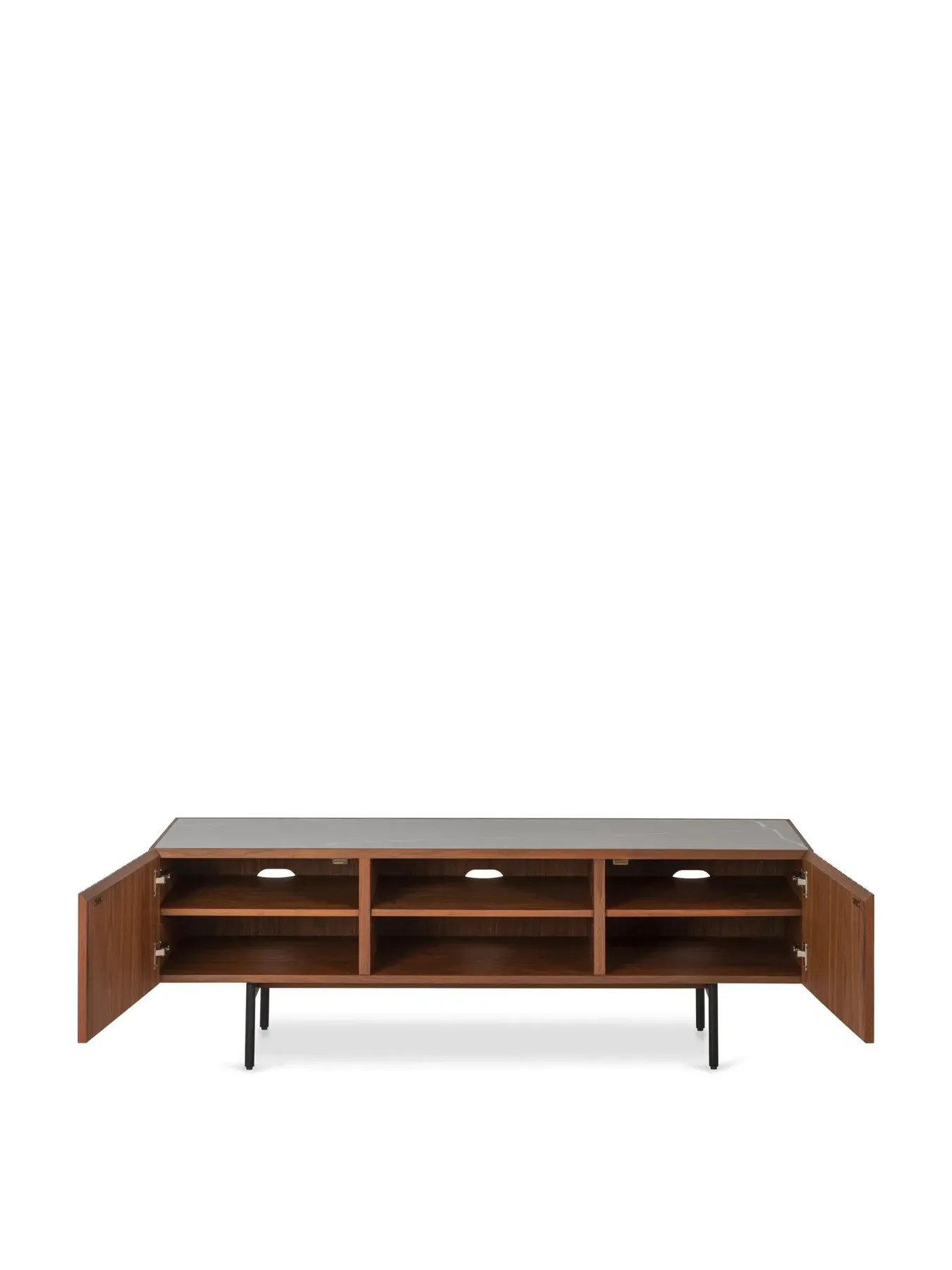 AV Unit with Ceramic Top - Grey, Walnut