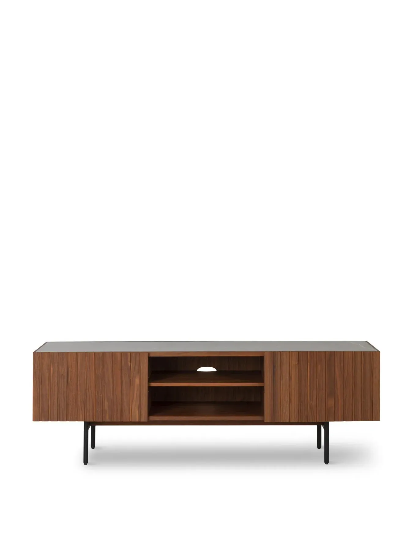 AV Unit with Ceramic Top - Grey, Walnut image